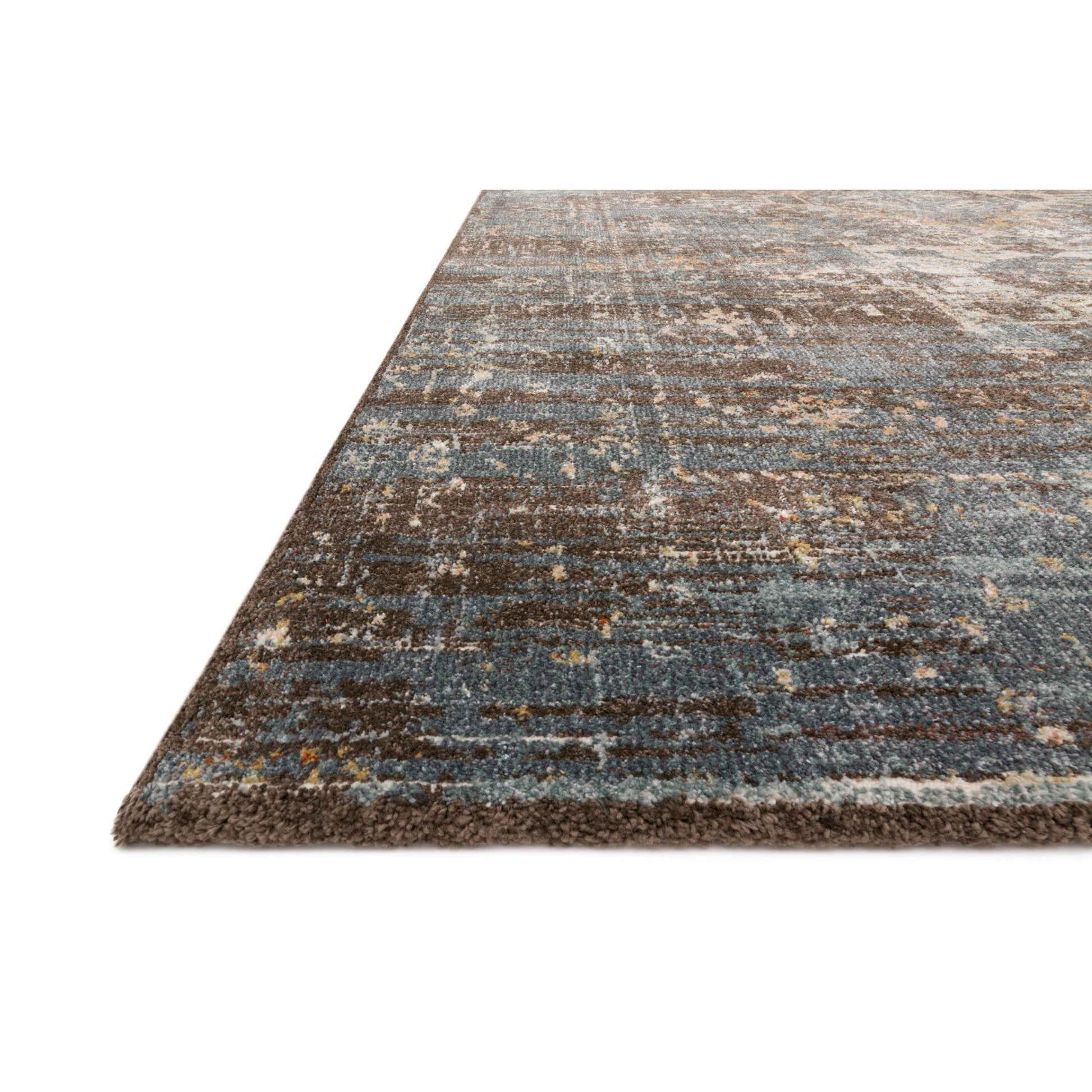 charcoal and dark blue distressed area rug