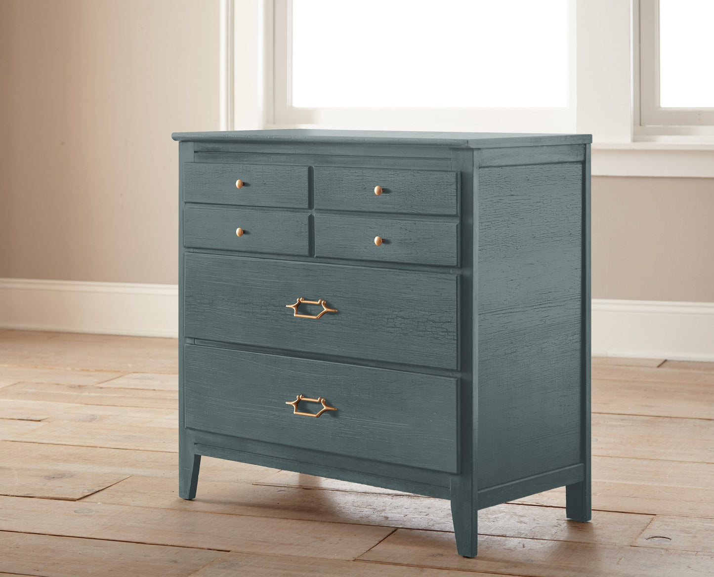 deep muted blue with grey undertones chalk paint