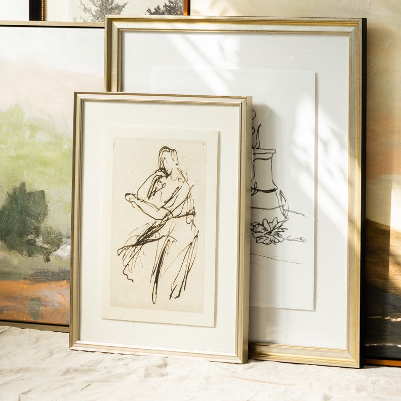 framed figurative sketch of a person