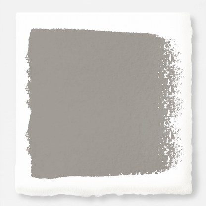 Muted gray with lavender hues door and cabinet paint named watering can