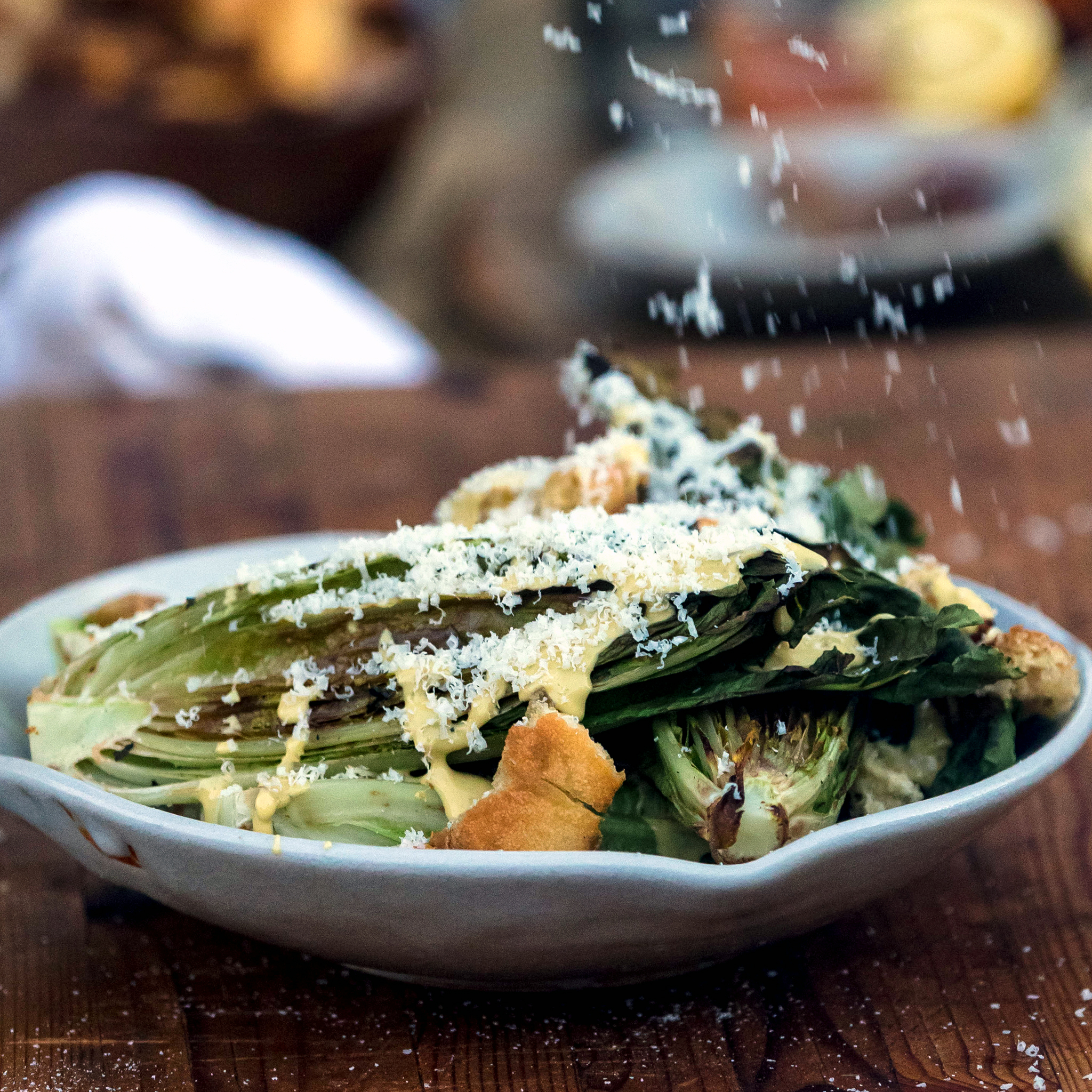 Eduardo Garcia's Grilled Caesar Salad with Garlic Croutons