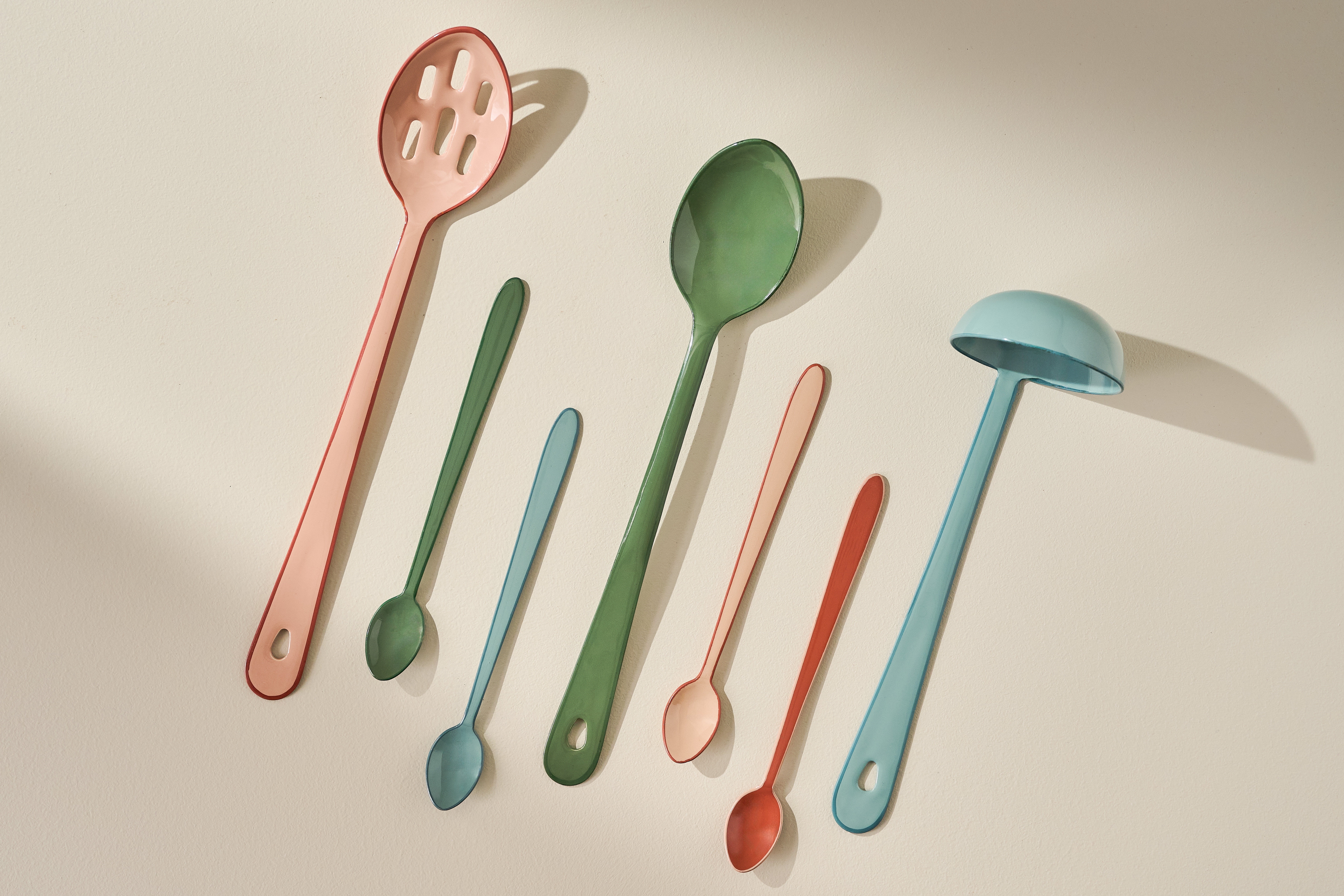 Enamel kitchen utensils from Magnolia. 