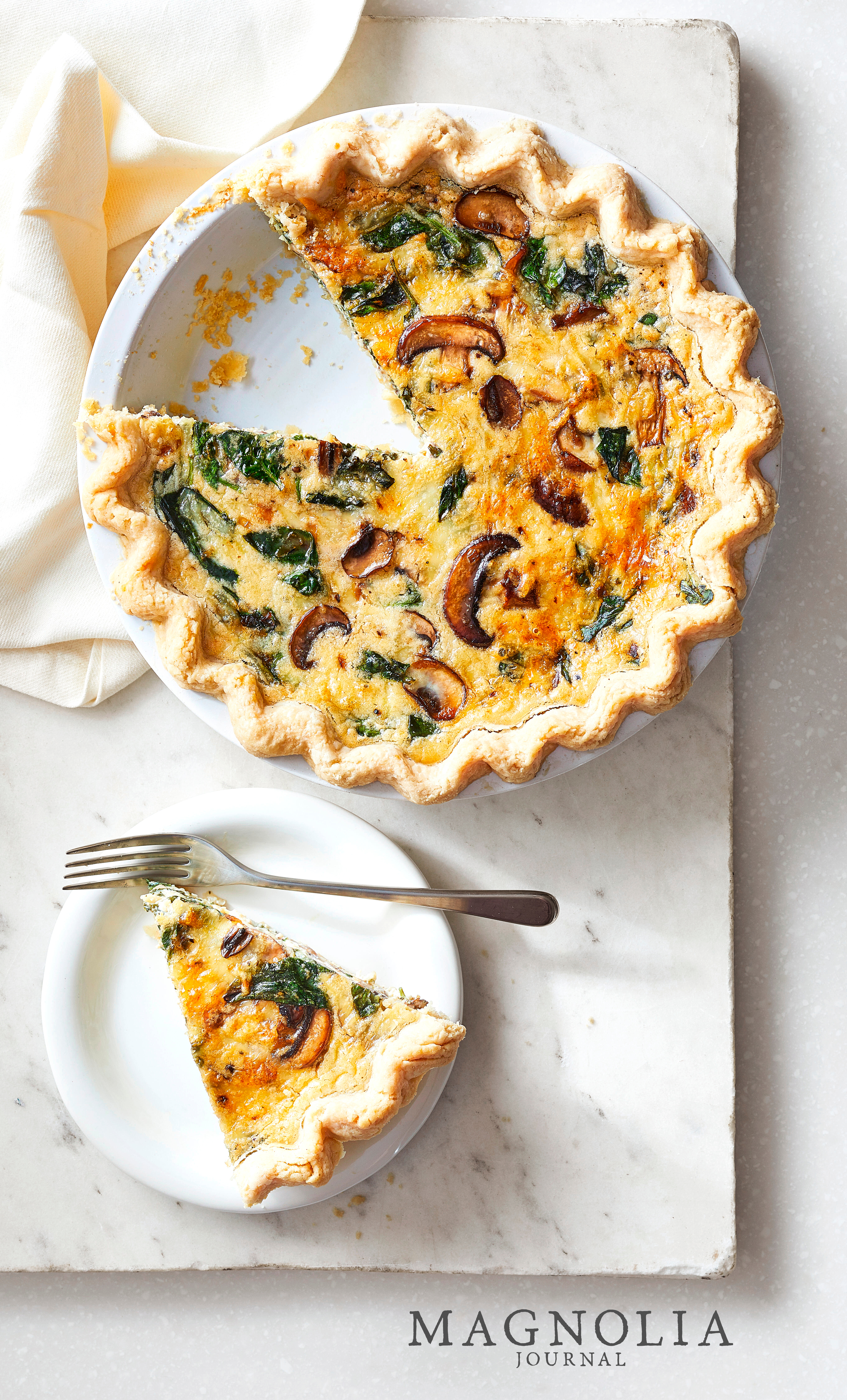 Mushroom, Spinach & Swiss Cheese Quiche