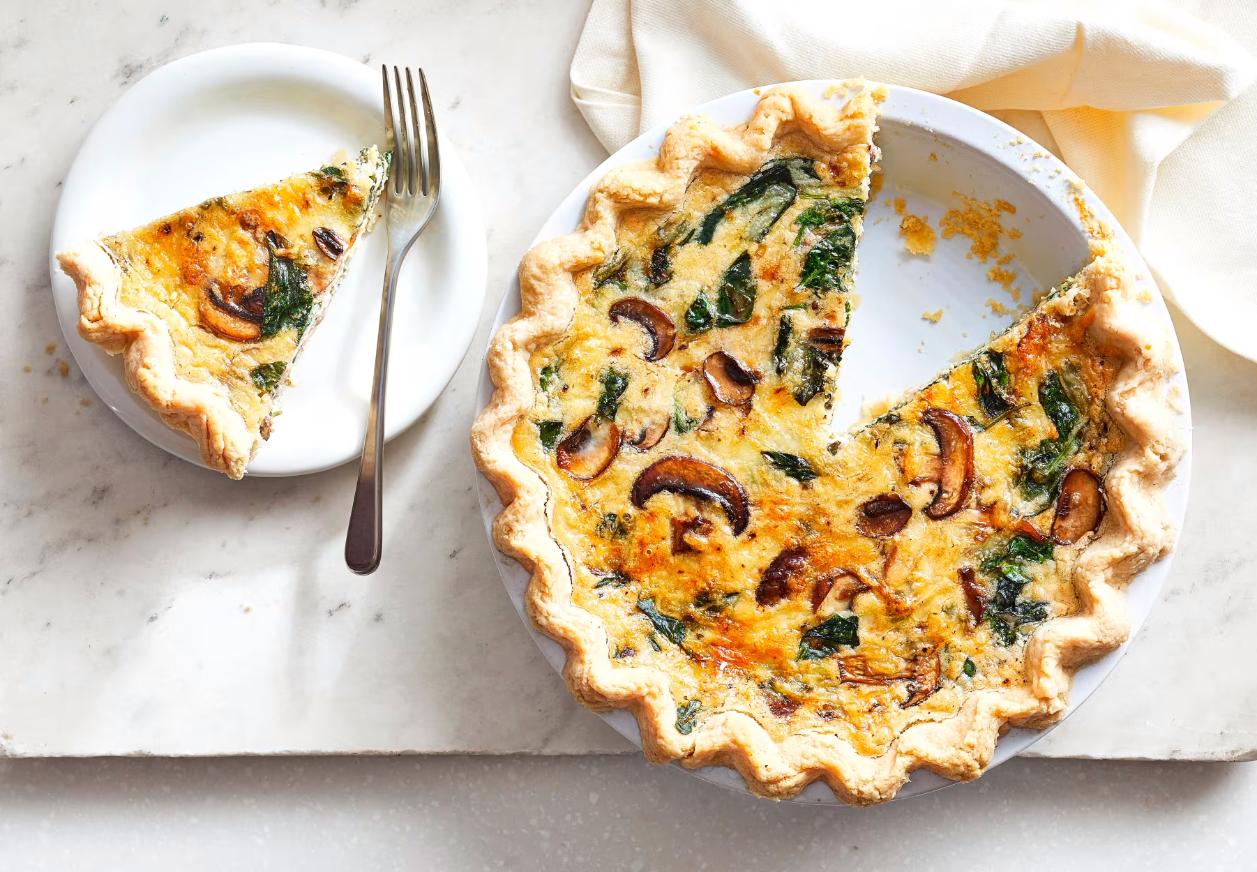 Joanna Gaines' Mushroom, Spinach & Swiss Cheese Quiche