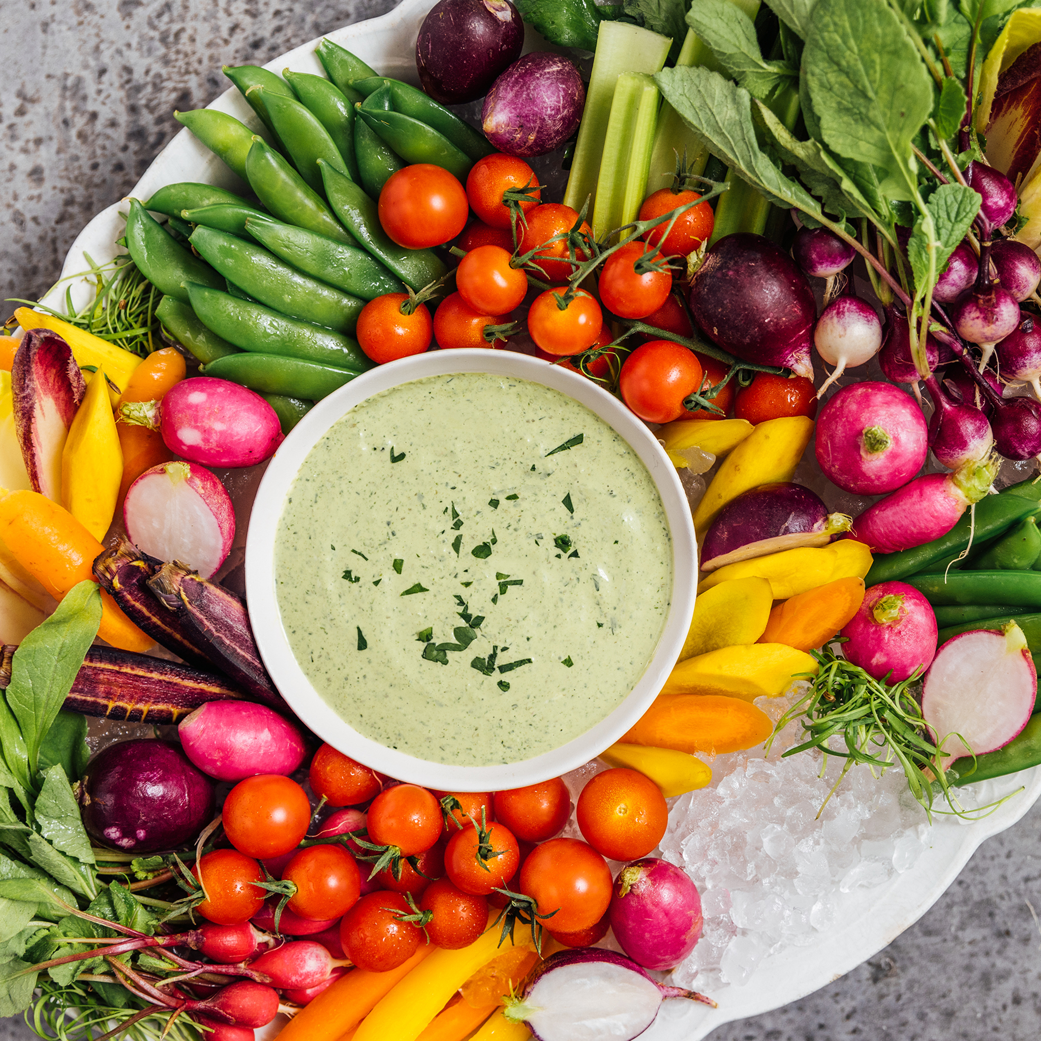 Crudites with Green Goddess Dressing