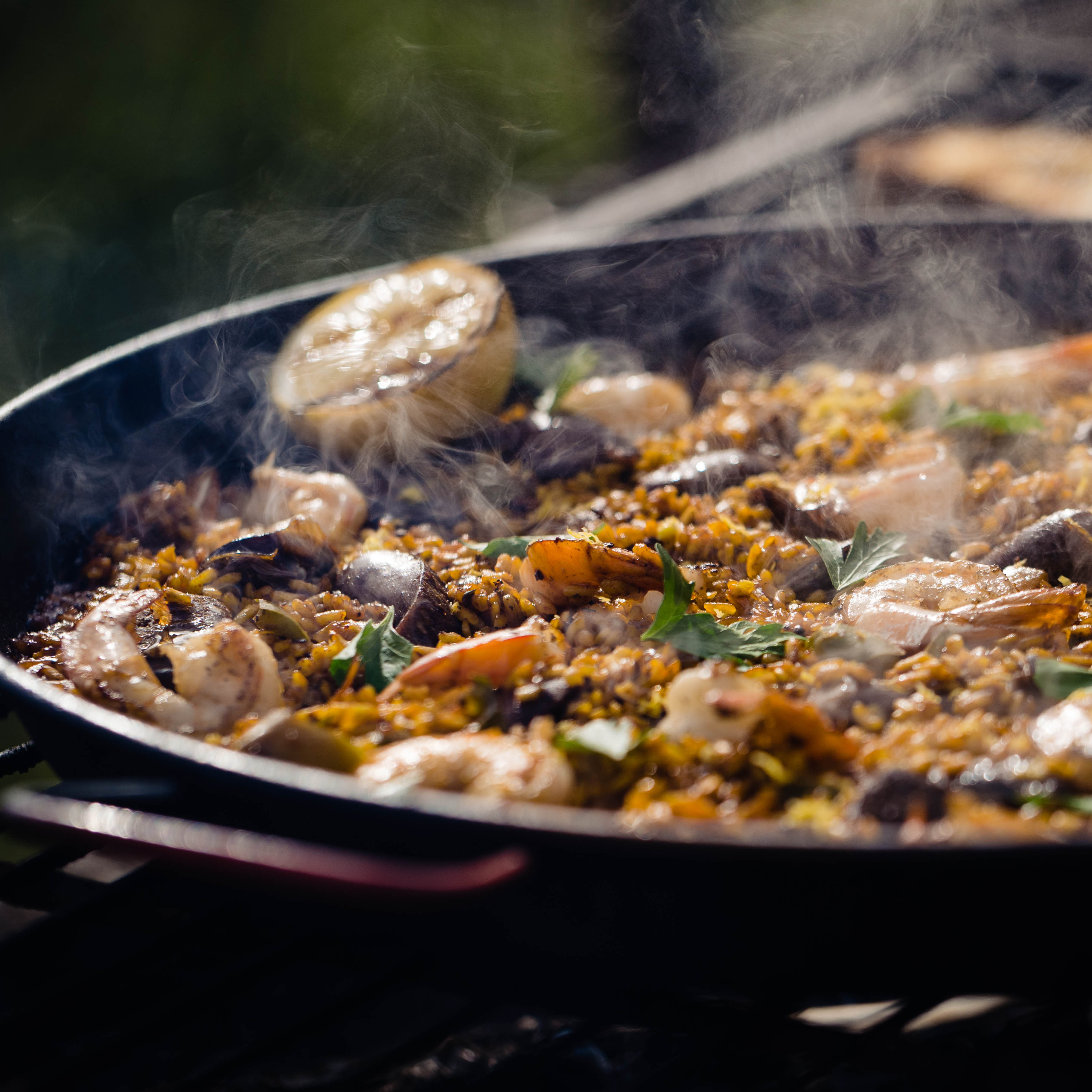 Eduardo Garcia's Shrimp and Merguez Paella