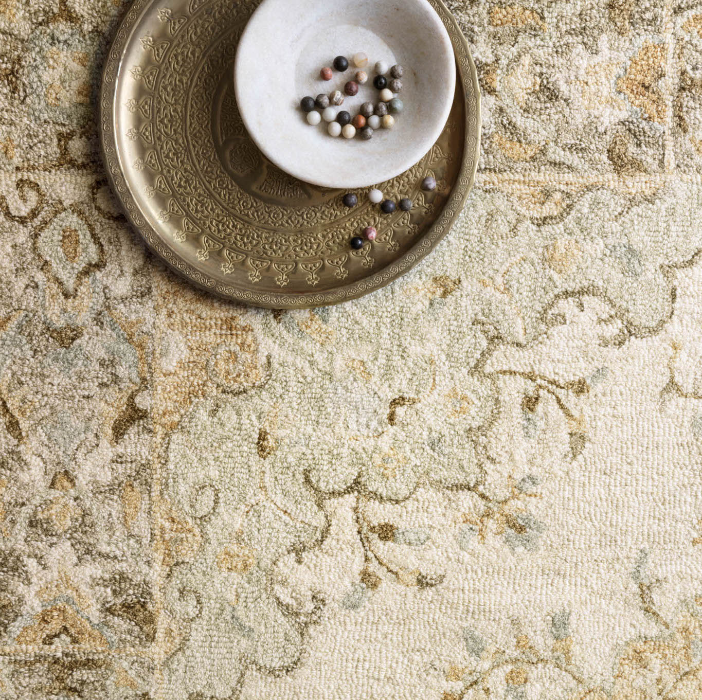 white and cream rugs tile