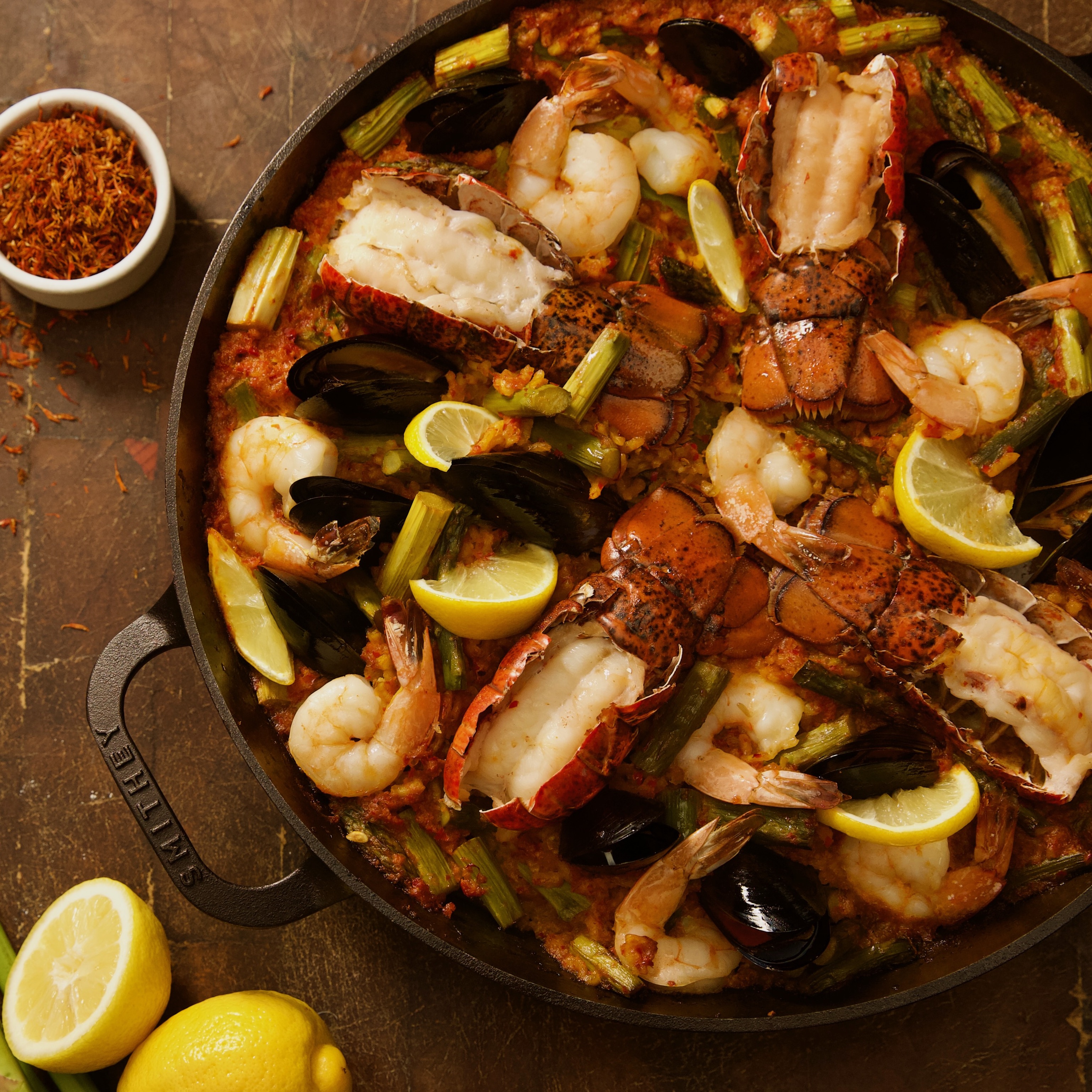 Elizabeth Poett's Seafood and Asparagus Paella