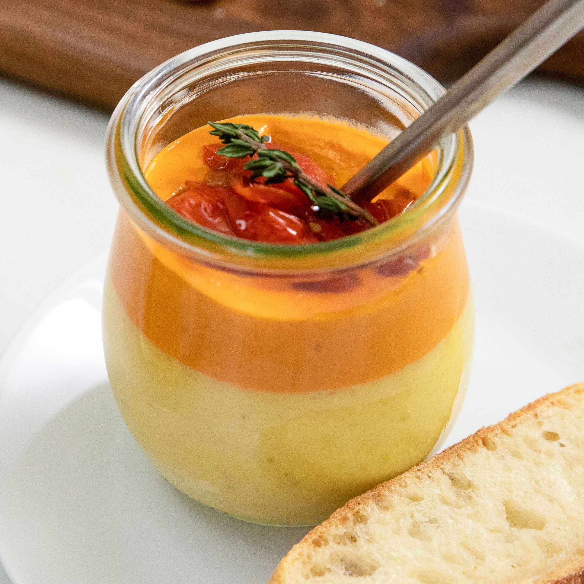 Zoe Francois' Savory Cheesecake with Roasted Tomato & Feta Sauce