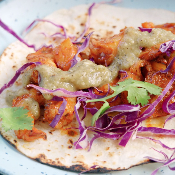 One-Pan Shrimp and Pineapple Tacos
