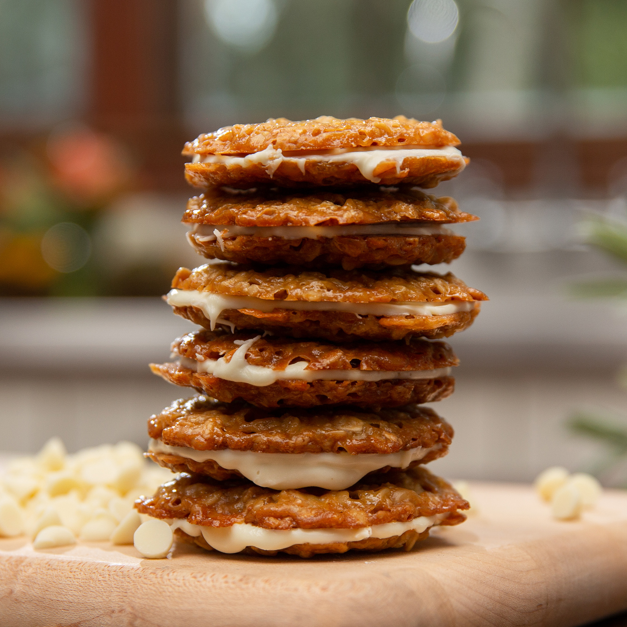 Elizabeth Poett's Molasses Lace Cookies with White Chocolate Filling