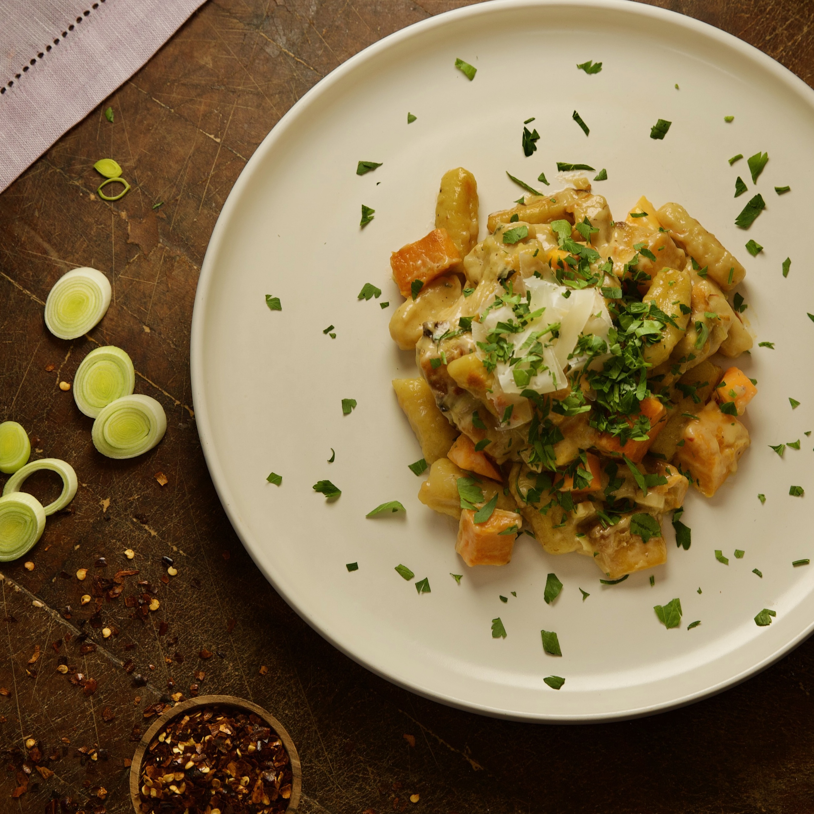 Elizabeth Poett's Homemade Gnocchi with a Creamy Tarragon and Leek Sauce