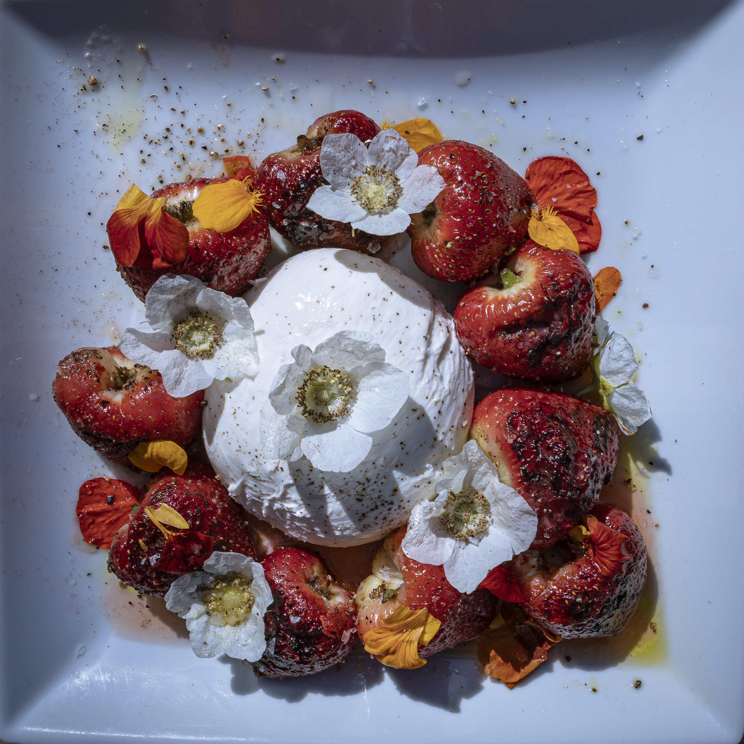 Annie Starke's Charred Strawberries with Burrata