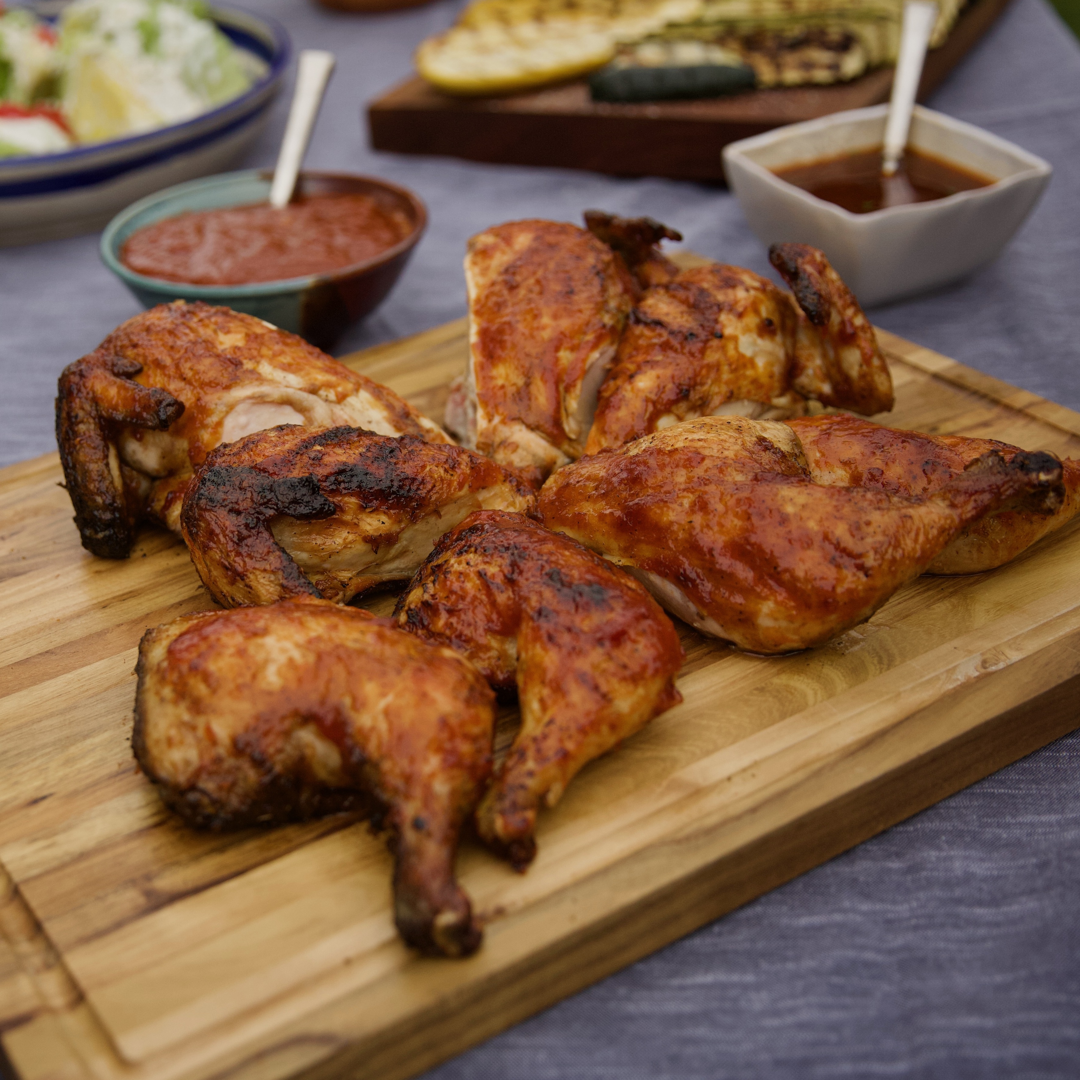 Elizabeth Poett's Butterflied Chicken with Peach Barbecue Sauce