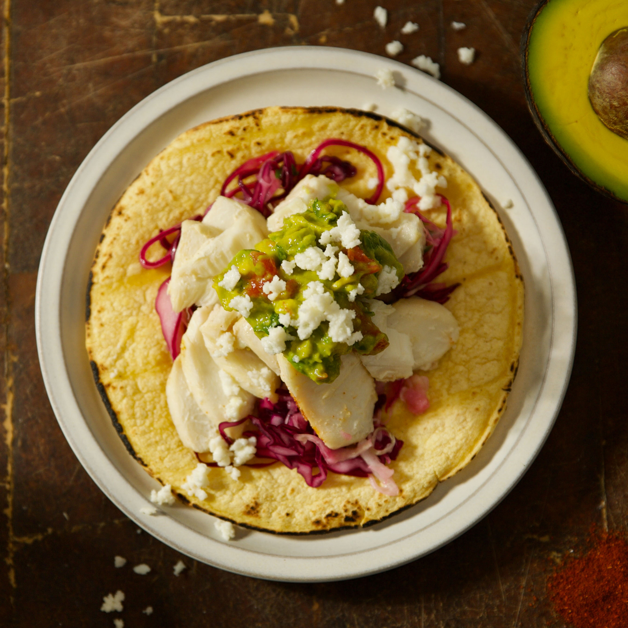 Elizabeth Poett's Halibut Tacos with Citrus Coleslaw