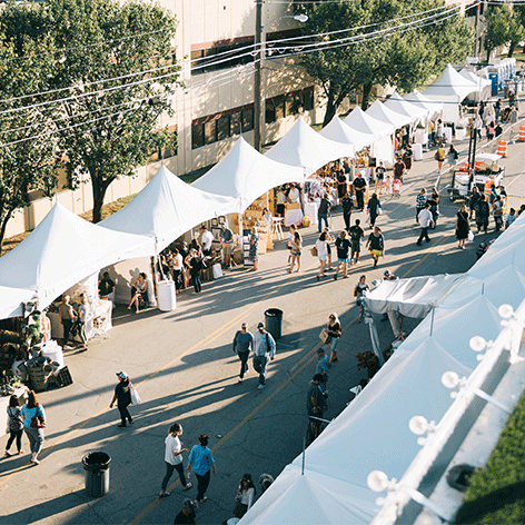Streets lined with vendors at Magnolia's Silobration event.