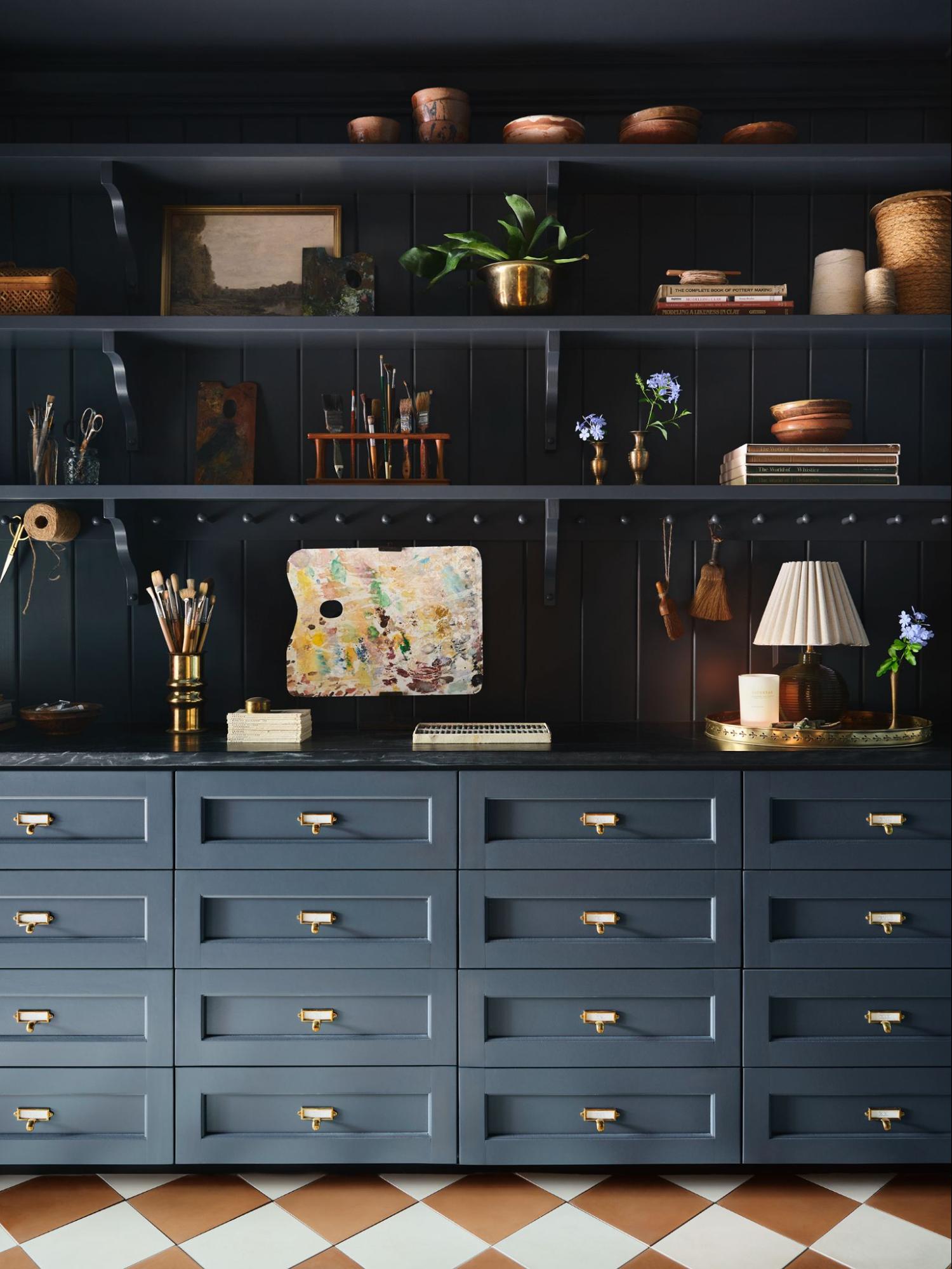 Moody art studio featured on Mini Reni.