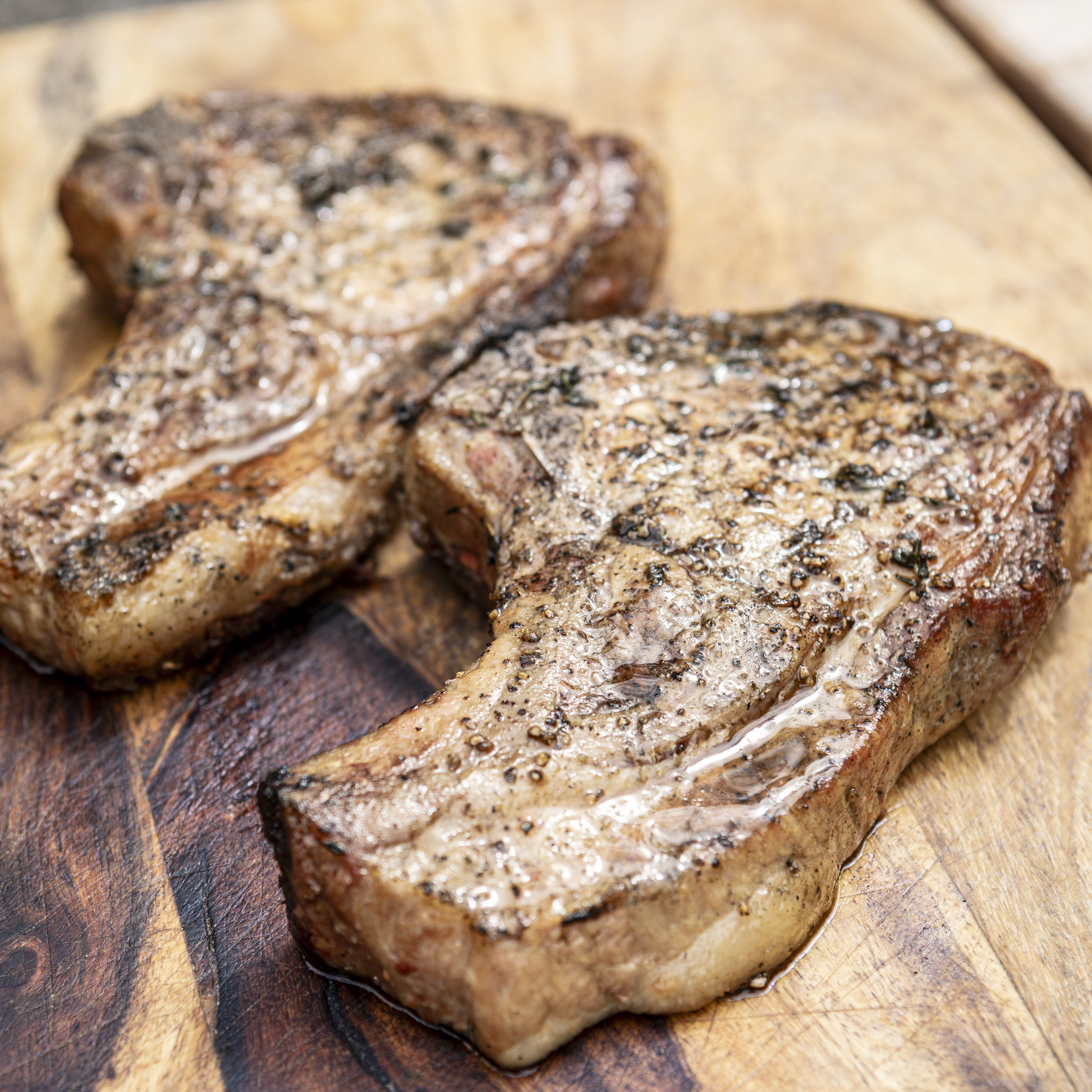 Annie Starke's Grilled Pork Chops with Huckleberry Sauce