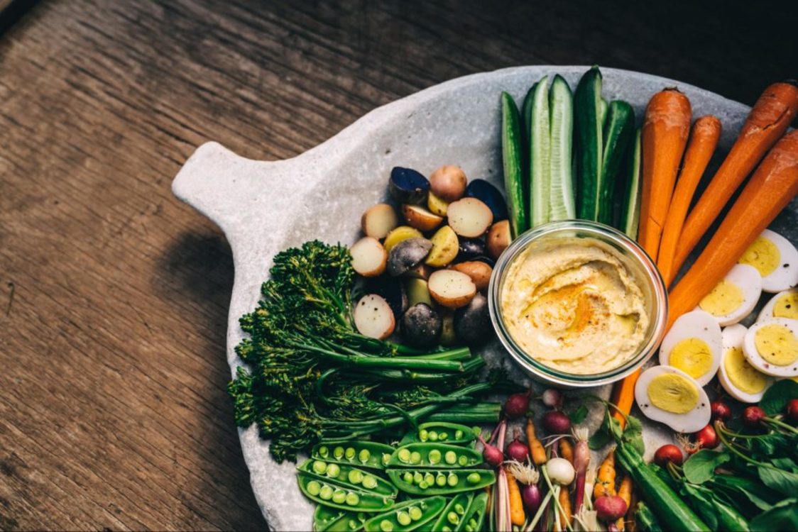 Rainbow winter dips & crudités recipe