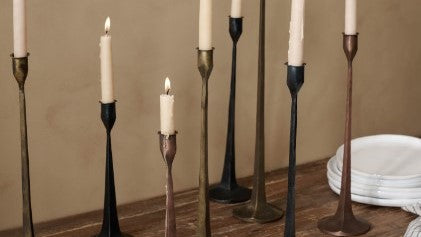 Gatecrest antique brass, antique copper, and black taper holders
