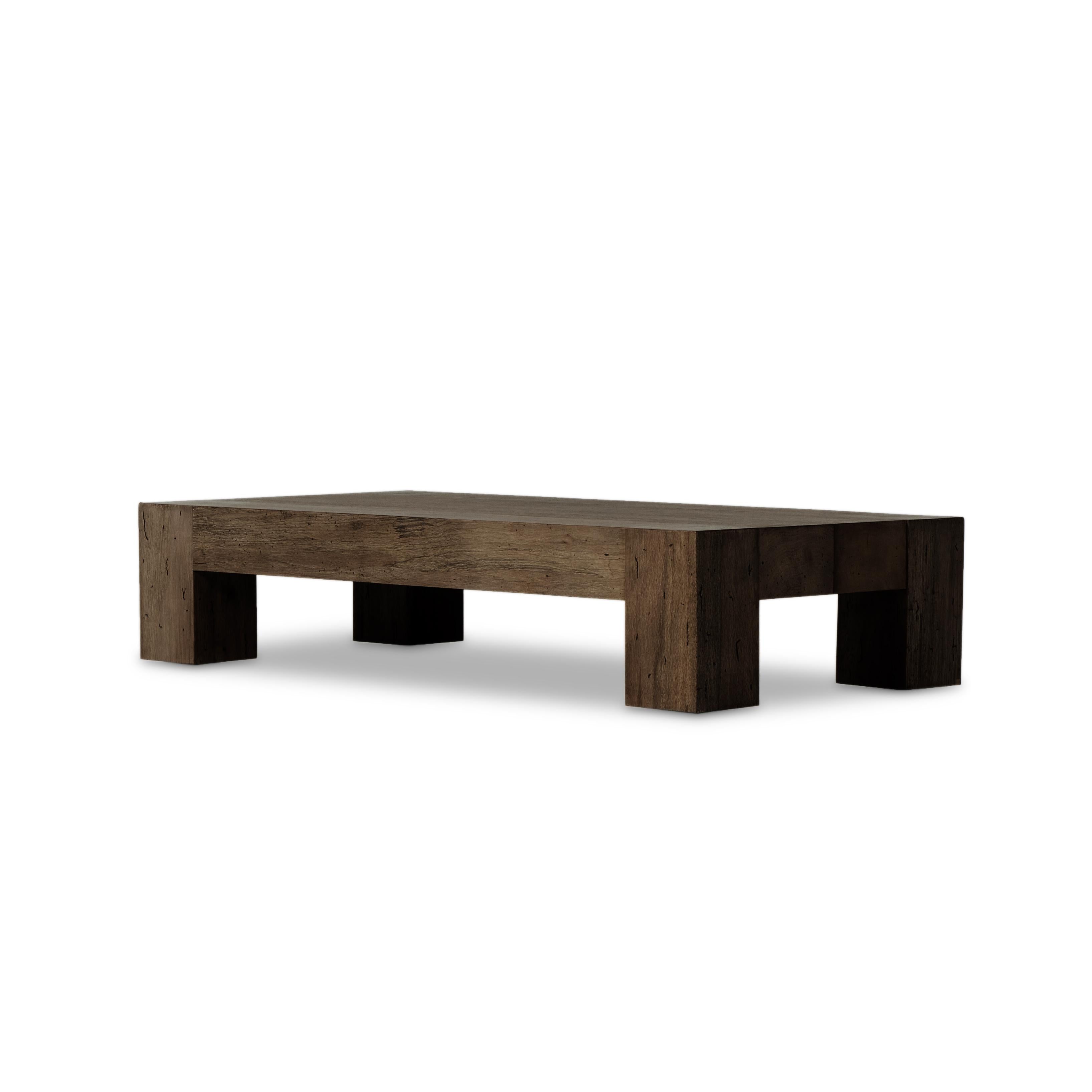 Powell Rectangular Coffee Table in ebony oak angled view