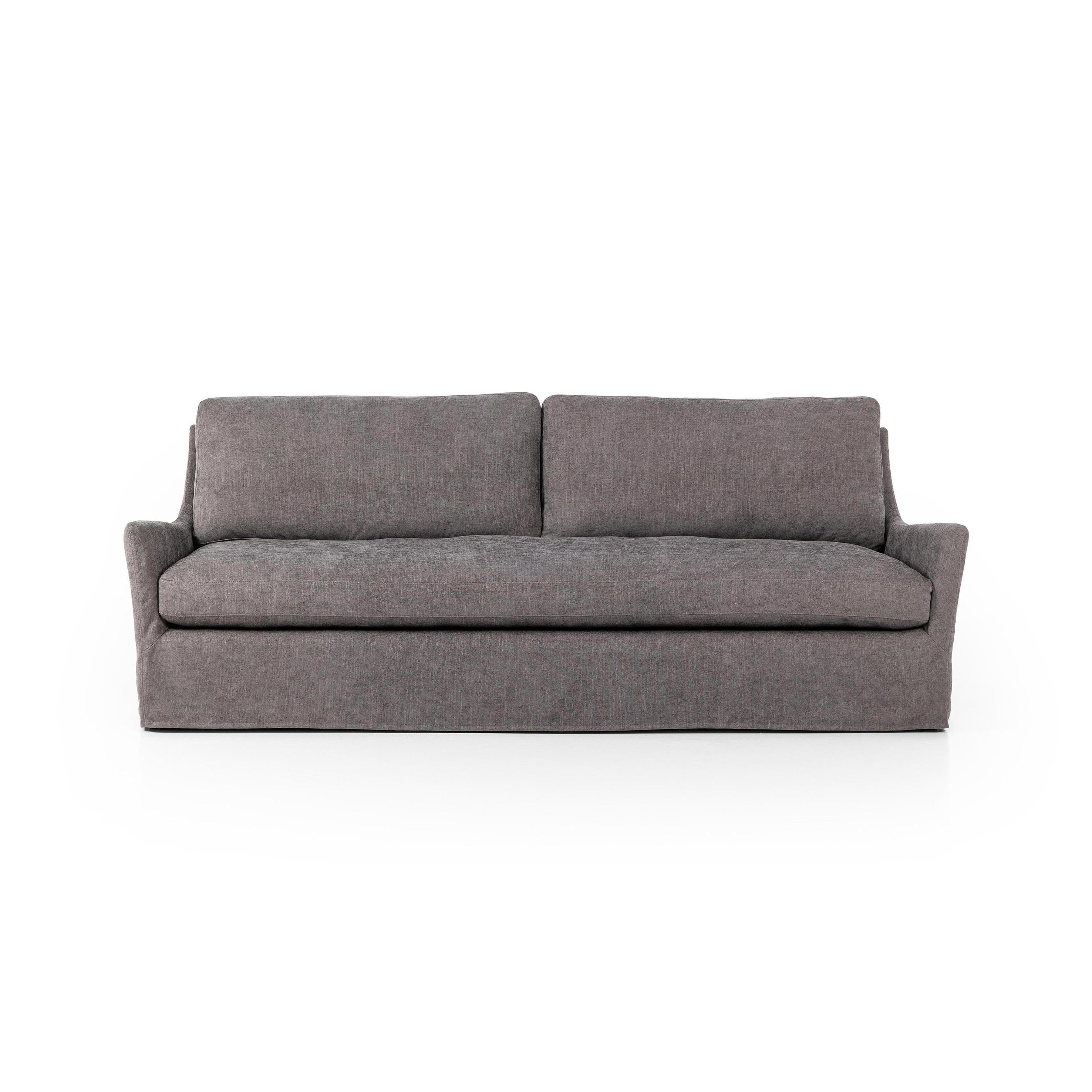 Sabine Slipcover Sofa - smoke - front view