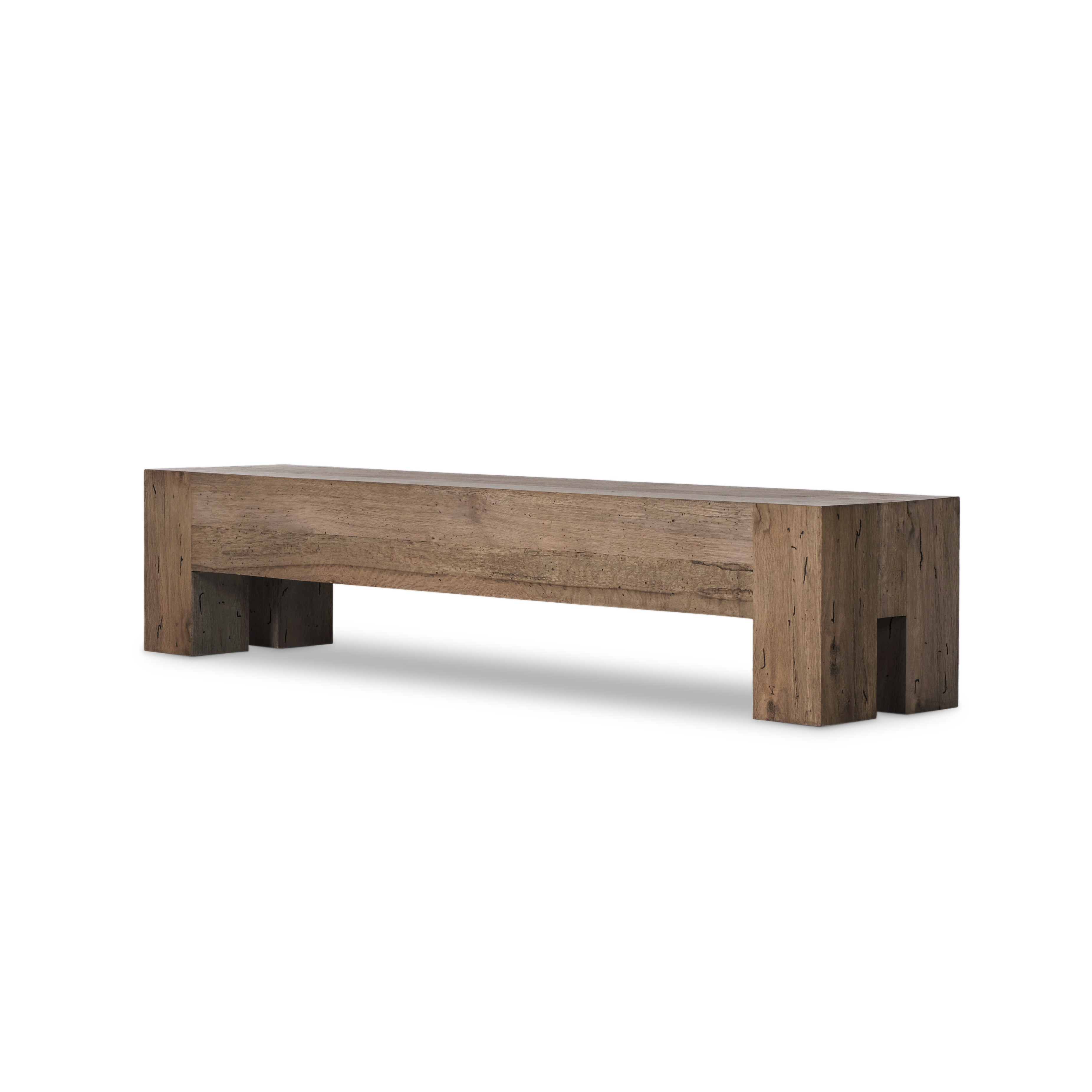 Powell Large Accent Bench in Rustic Oak color