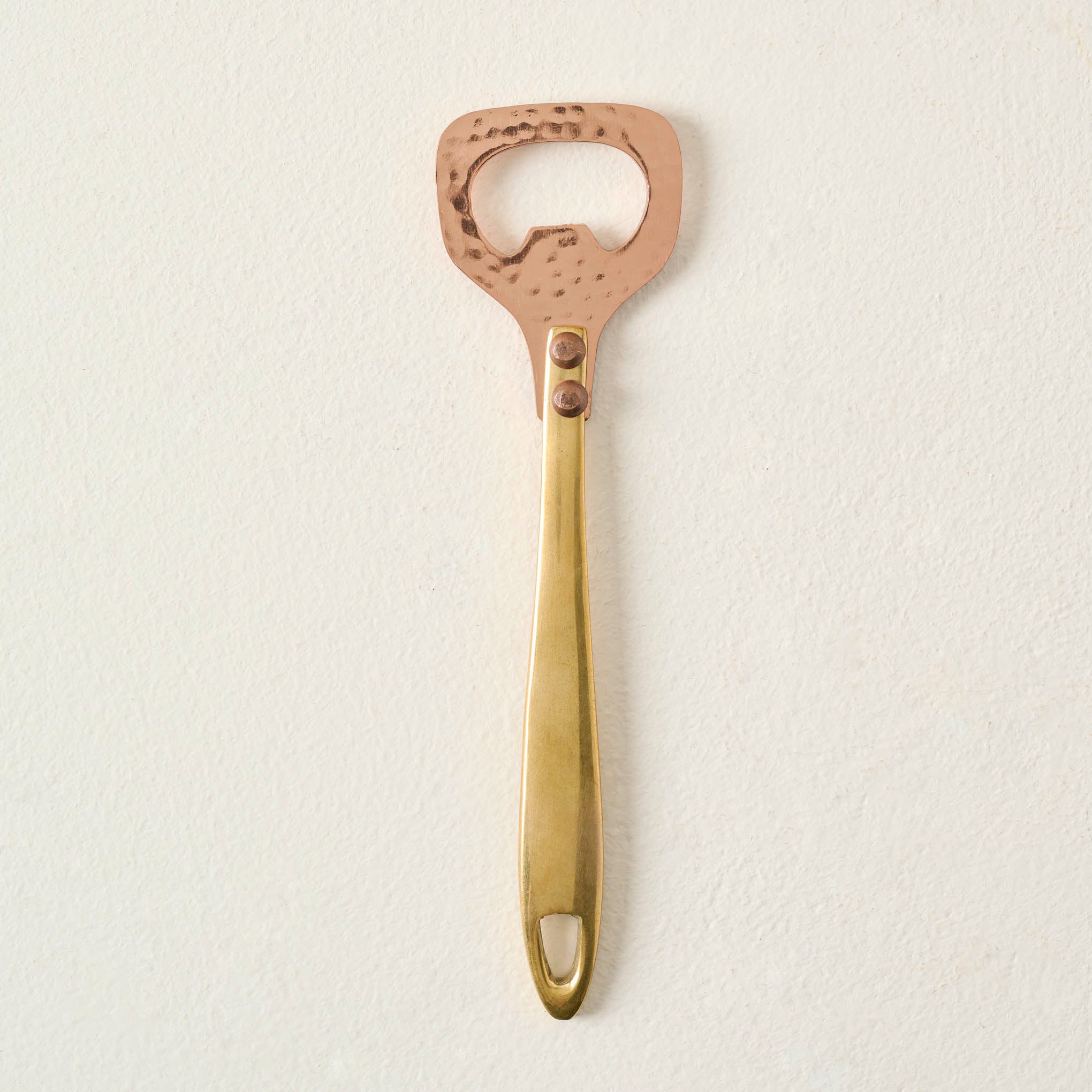 Hammered Copper and Gold Bottle Opener On sale for $14.99, discounted from $20.00
