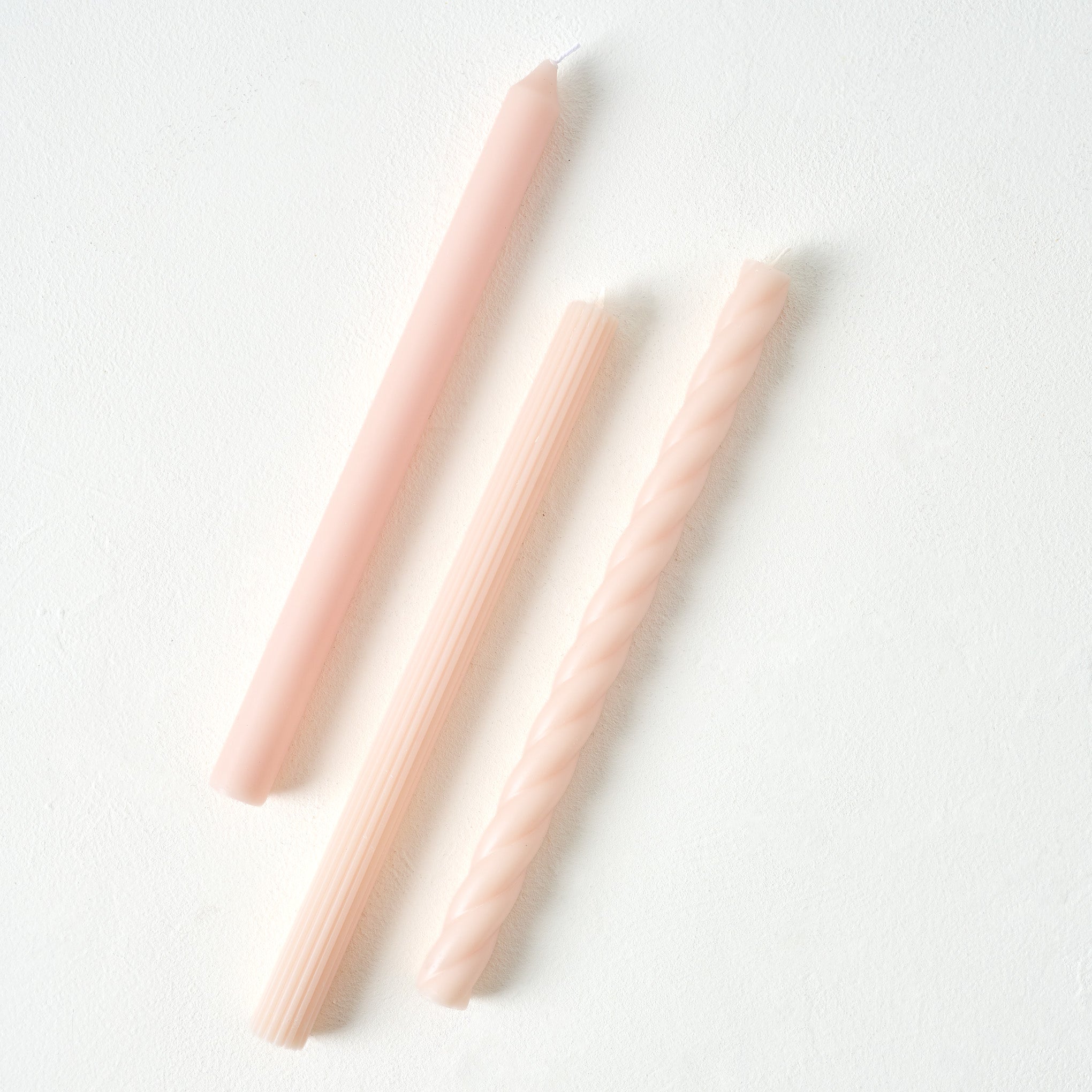 Assorted Blush Taper Candle Set $18.00