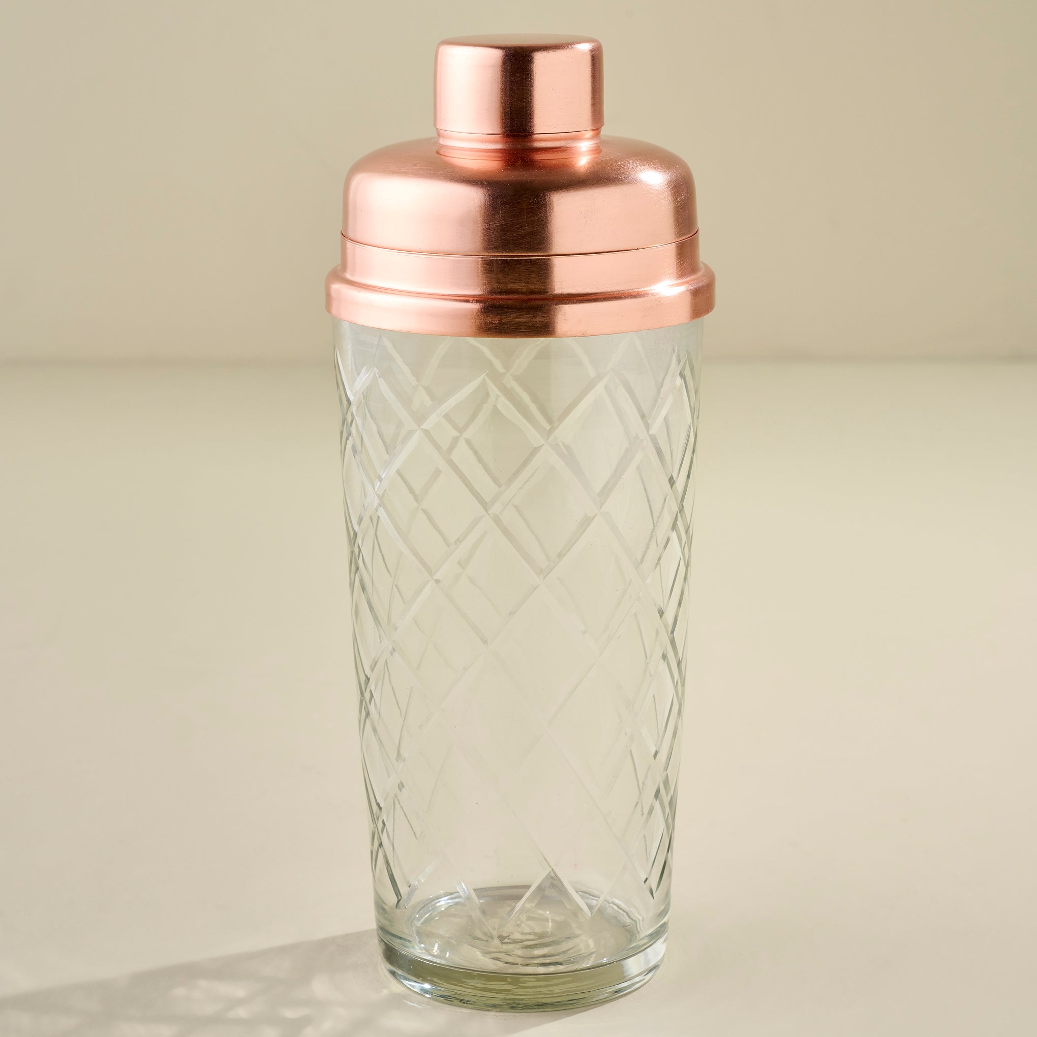 Copper and Etched Glass Shaker Bottle On sale for $39.99, discounted from $50.00