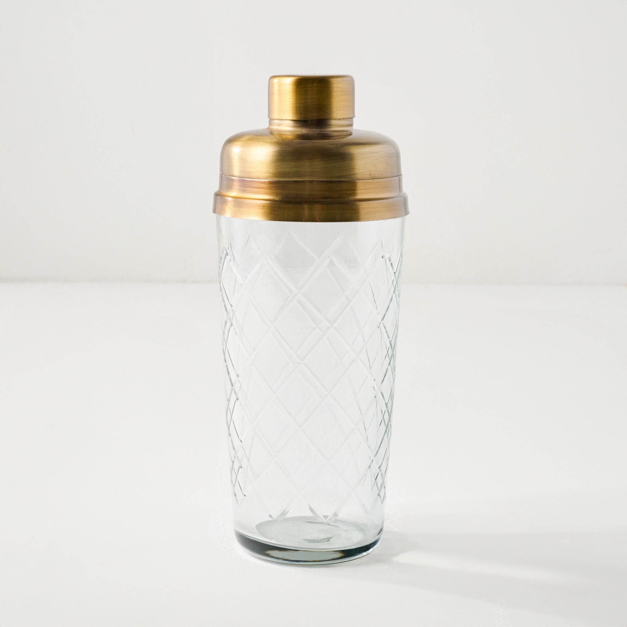 Antique Brass and Etched Glass Shaker Bottle $50.00