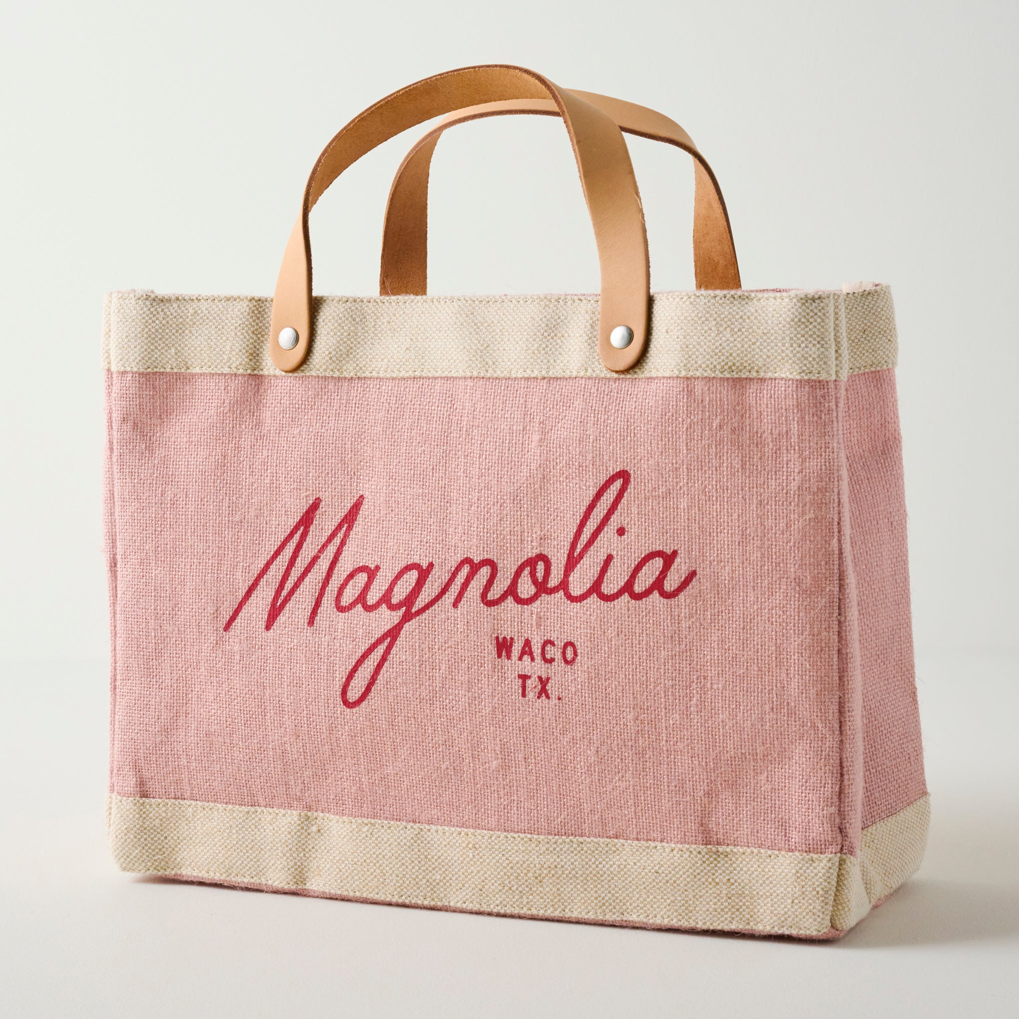 Magnolia Script Blush Market Tote $48.00