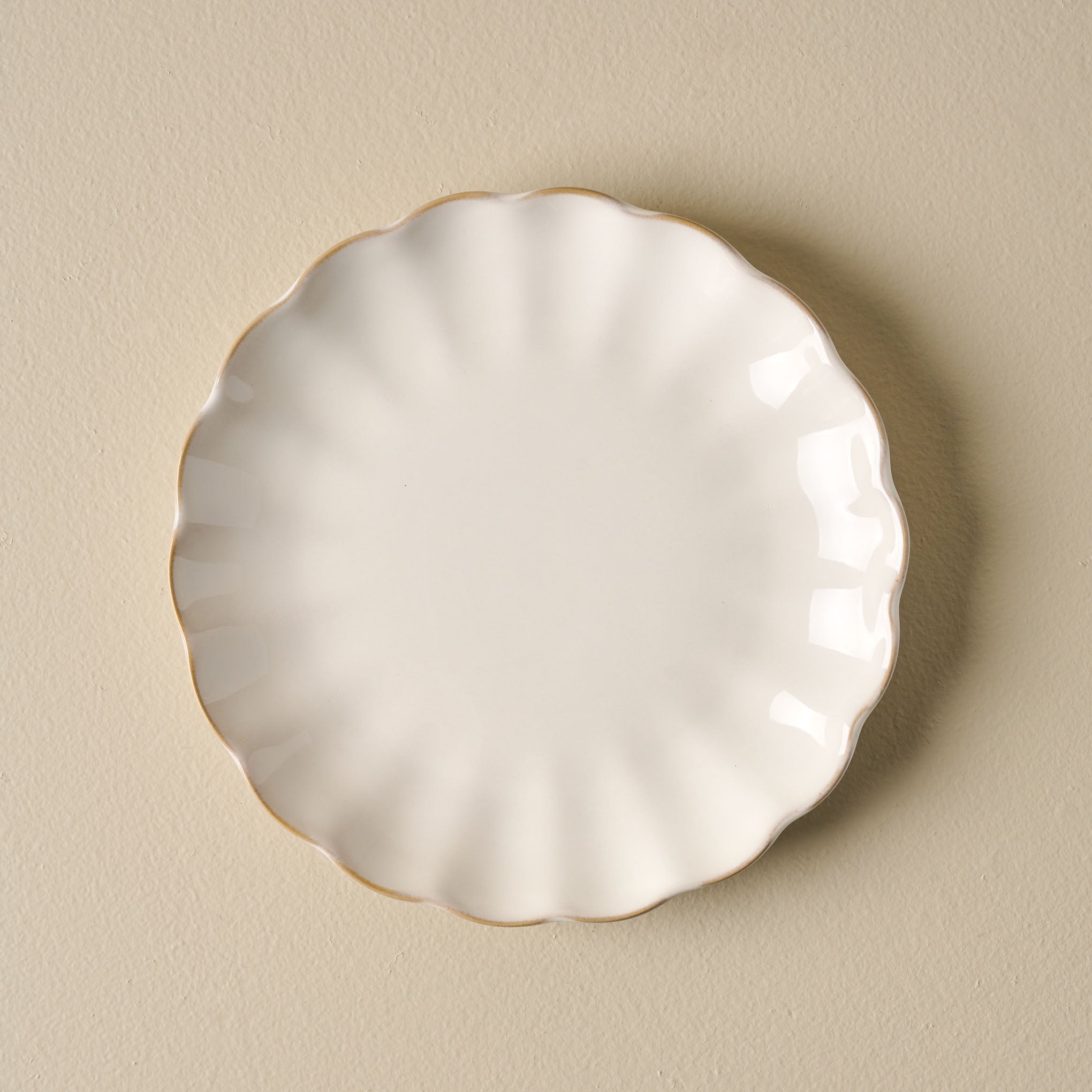 Cream Scalloped Plate - dessert