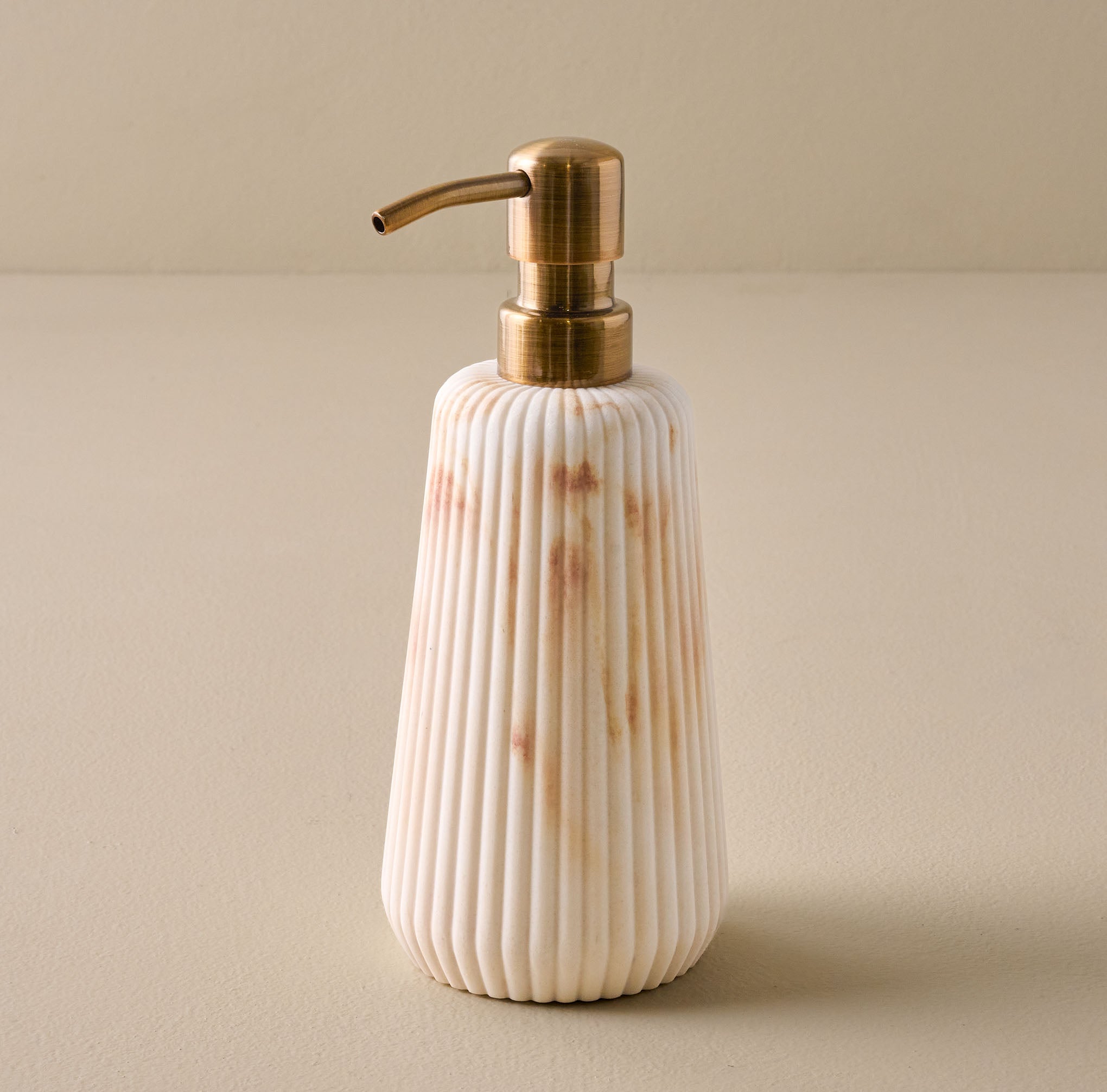 Fluted Quartz Soap Pump On sale for $14.99, discounted from $20.00