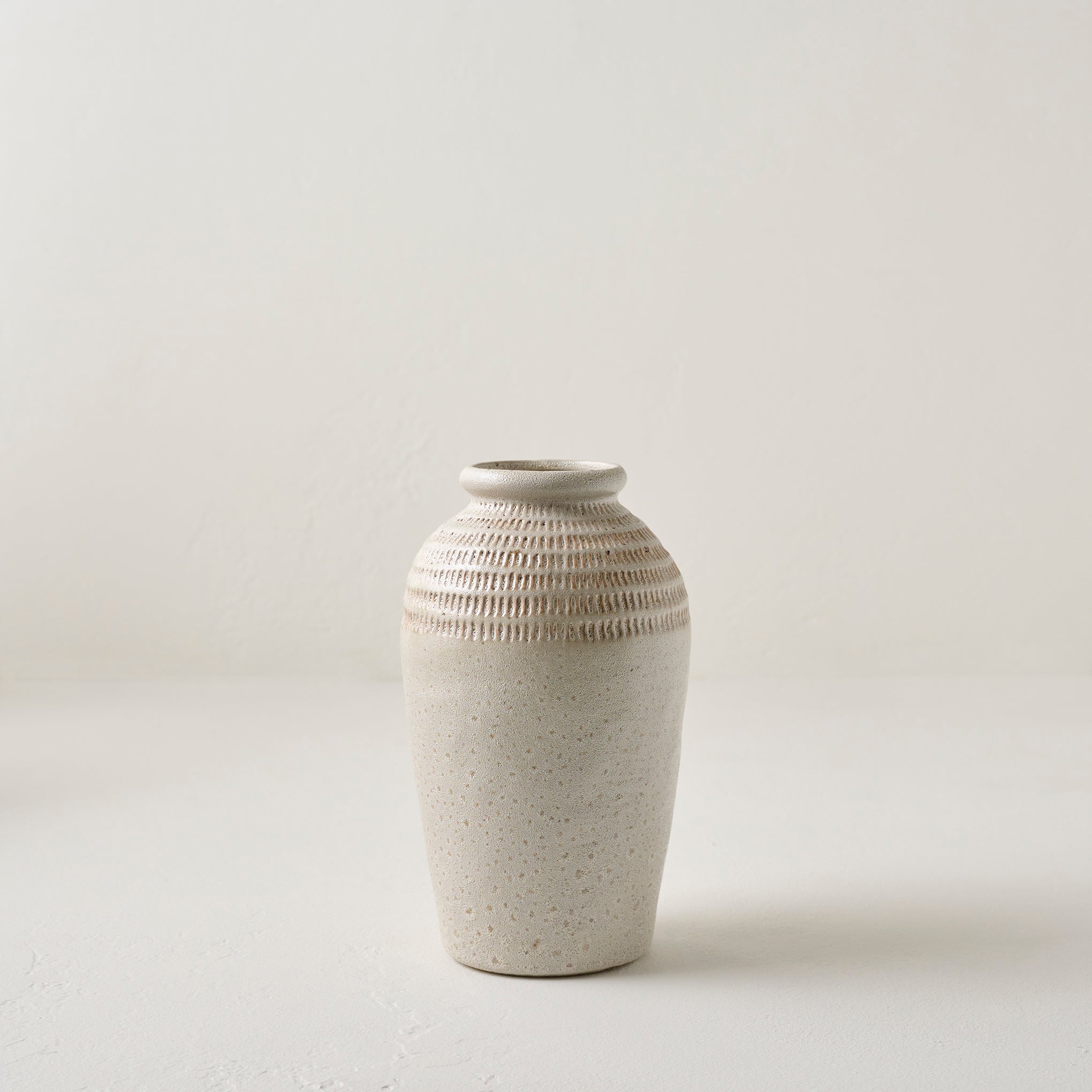 Short Sawyer Rustic Cream Vase