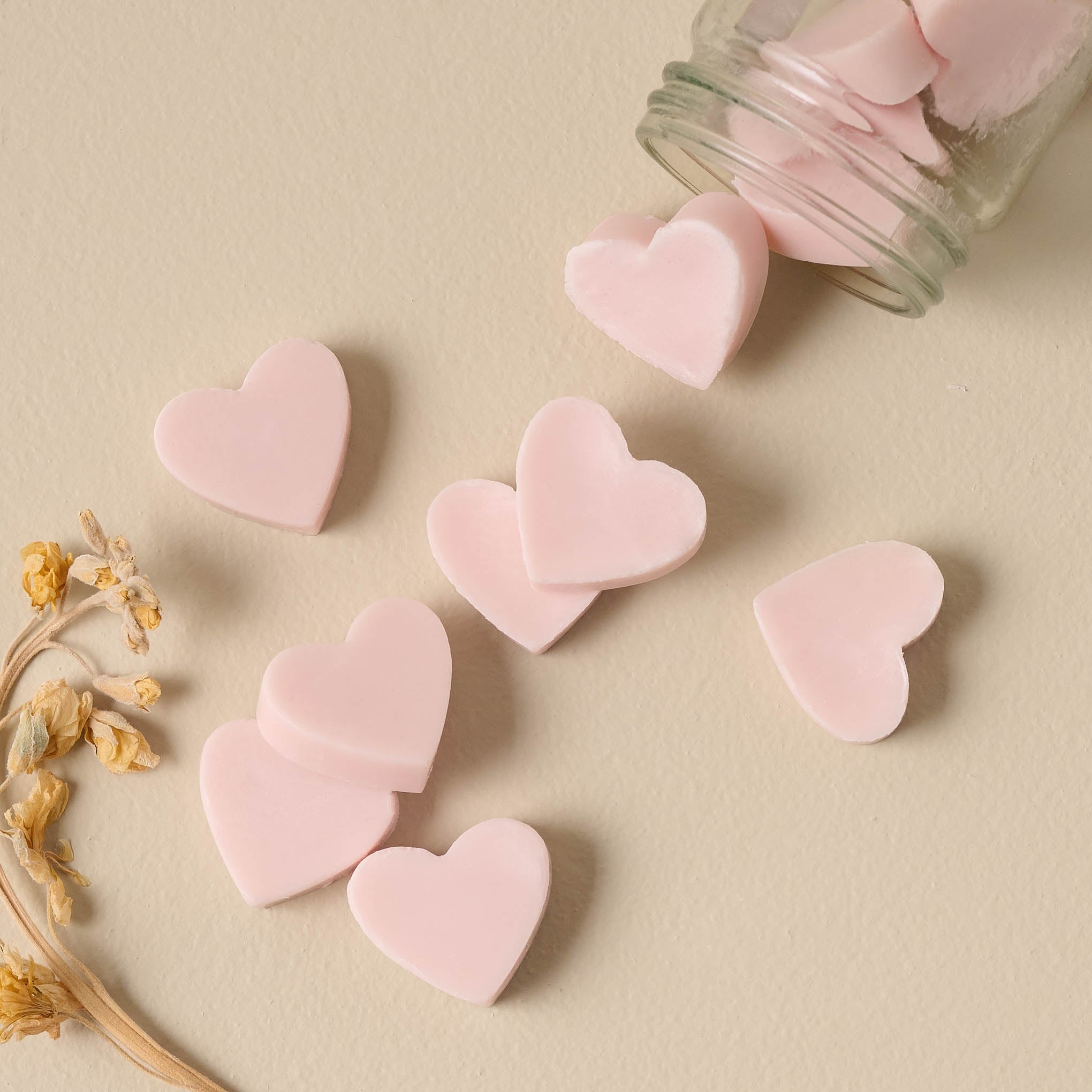 Heart and Florals Soap Jar - soap out of jar