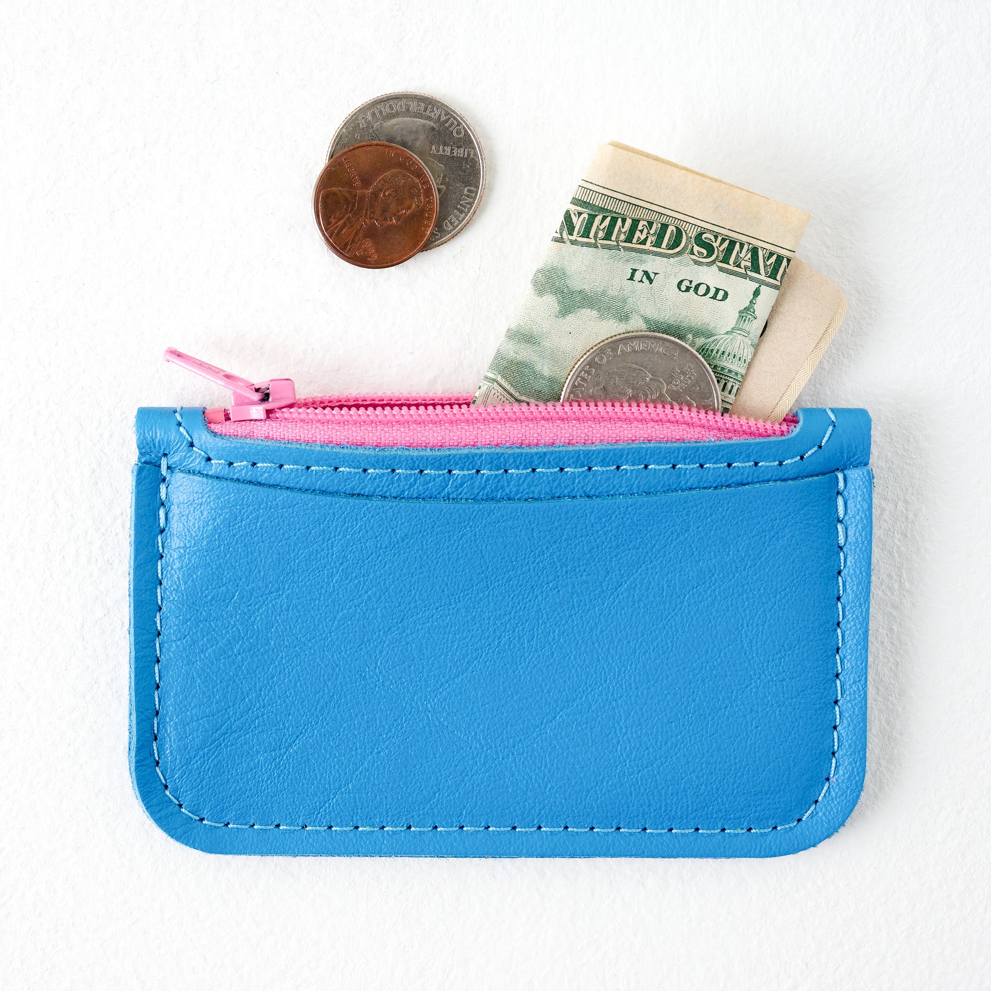 Blue Small Change Wallet $36.00