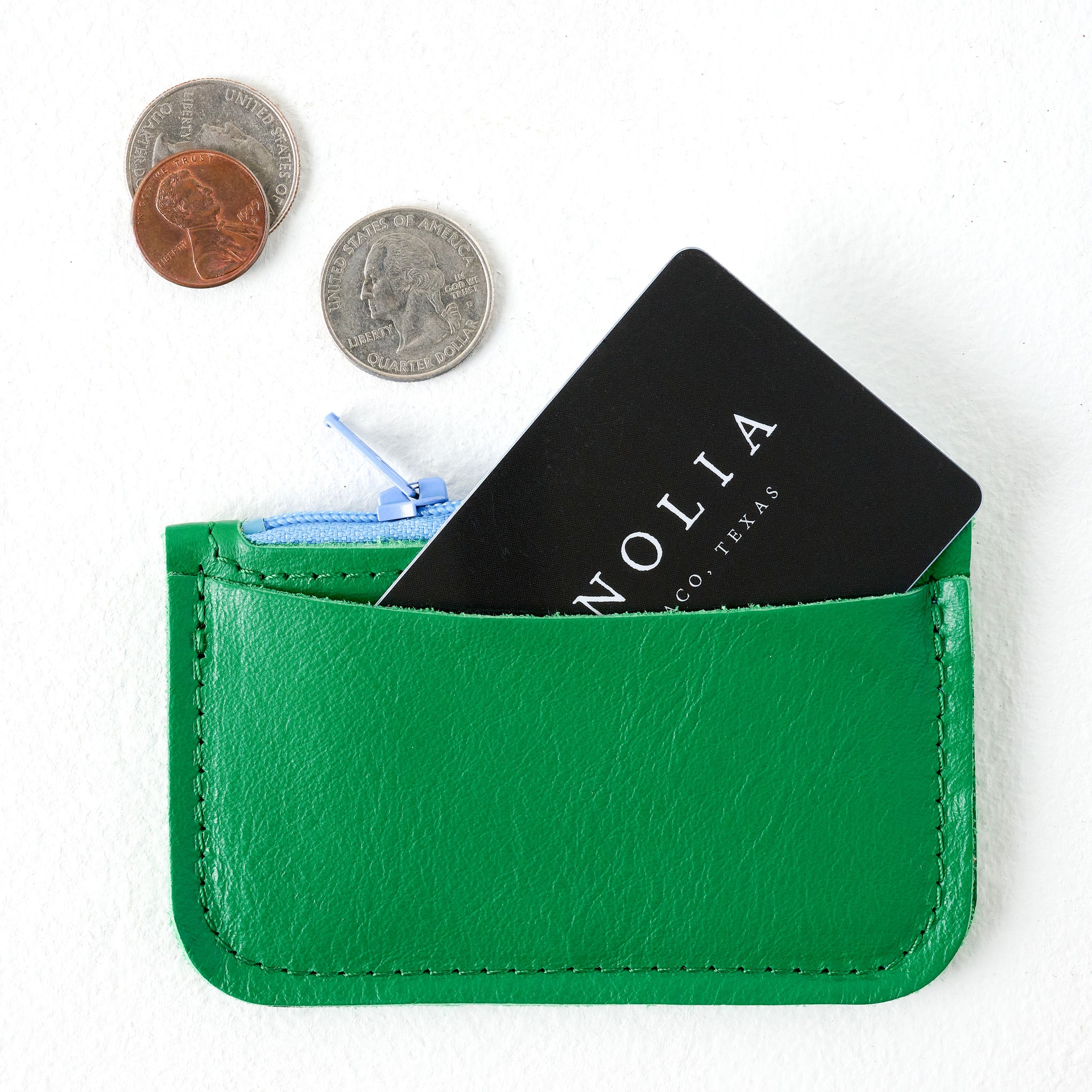 Kelly Green Small Change Wallet $36.00