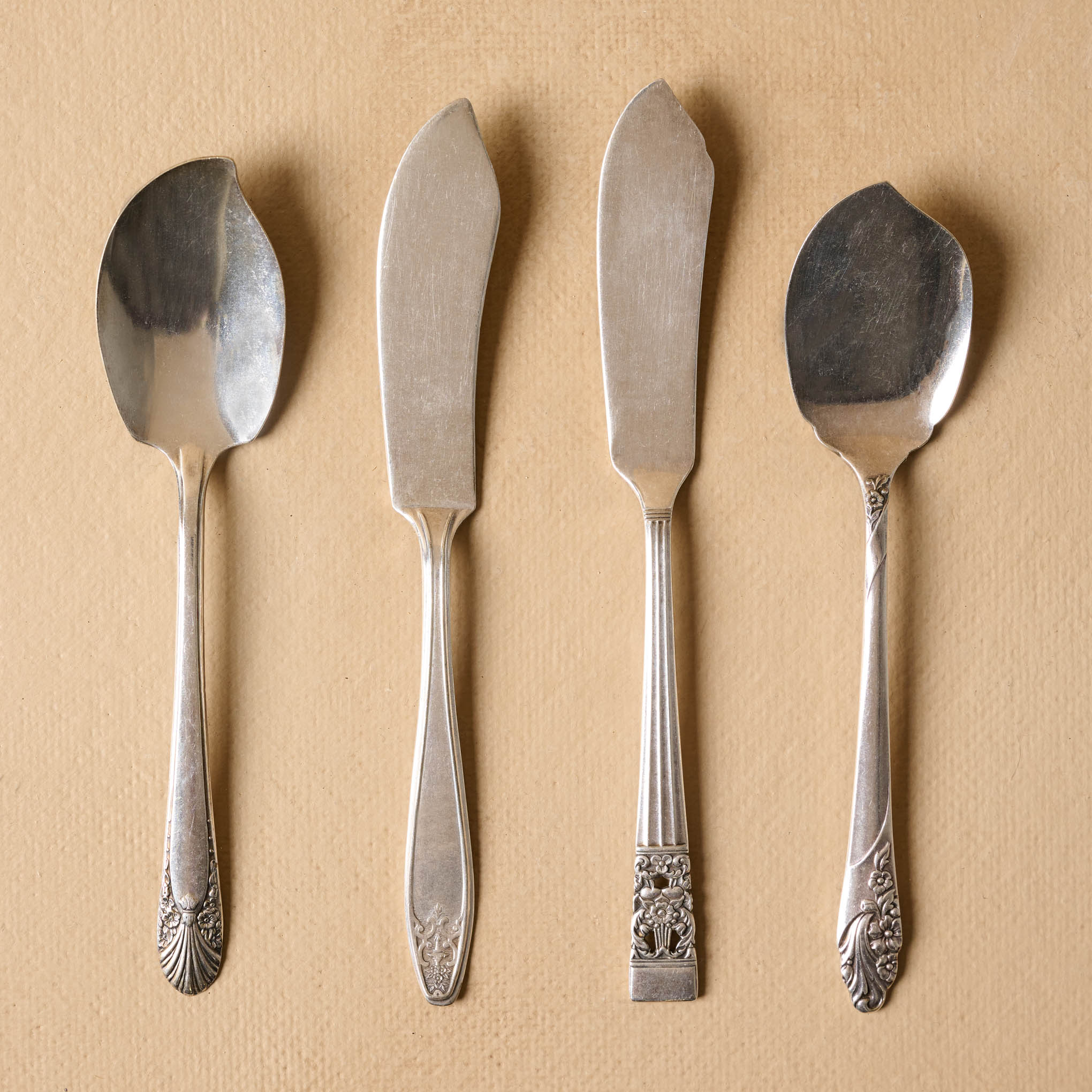 Vintage Silver Cheese Knife Set of Four $38.00