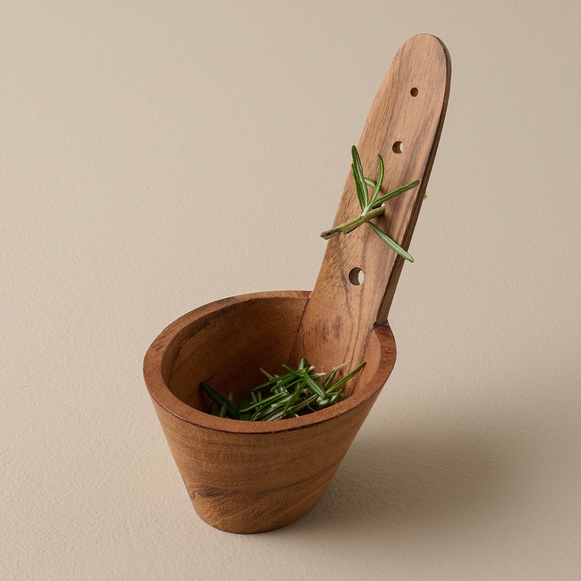 Wooden Herb Stemmer with herbs  $14.00