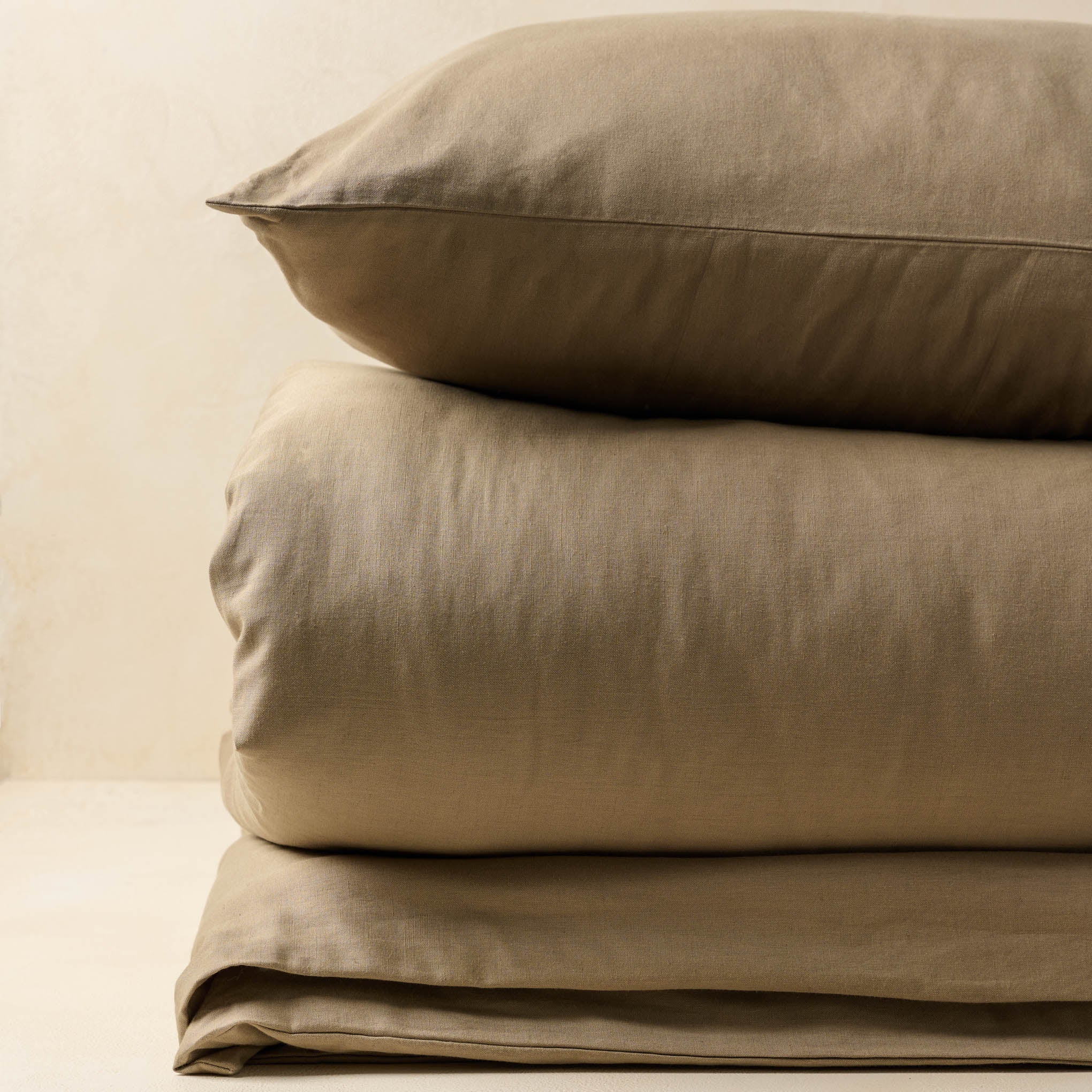 Driftwood Linen Cotton Duvet with matching pillow On sale for $109.99, discounted from $159.00