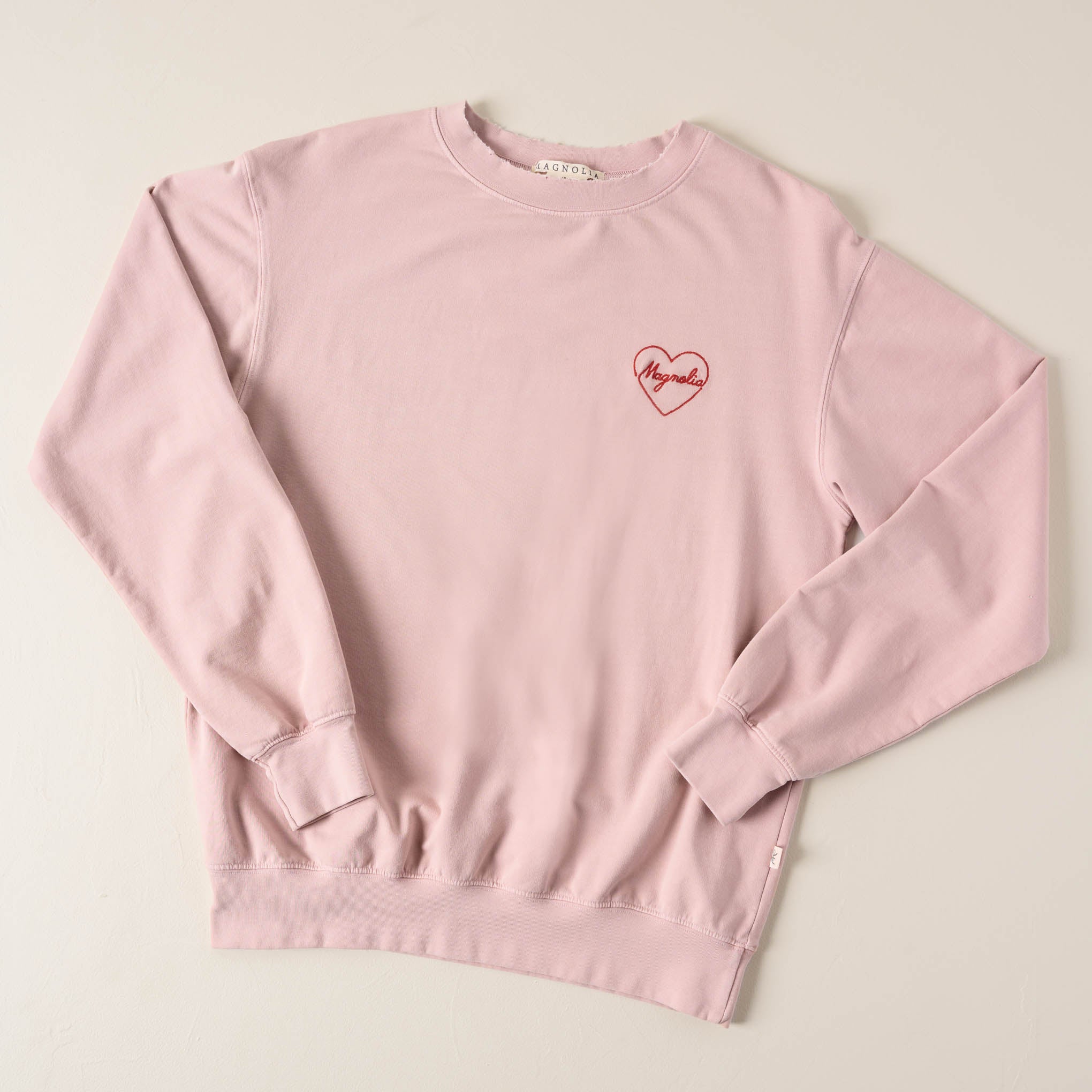 Embroidered Heart Blush Sweatshirt $64.00