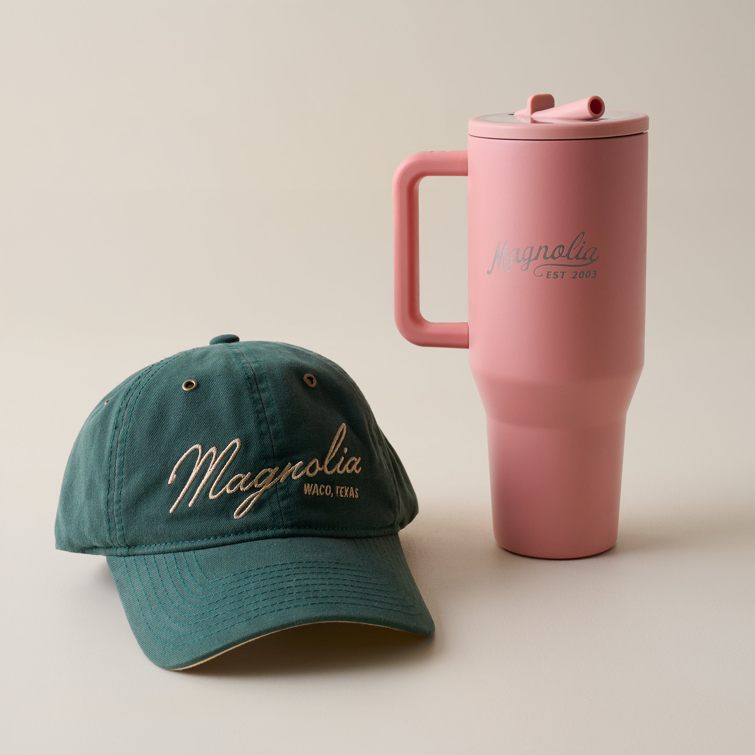 Magnolia Hunter Green Hat and Sunset 32oz Traveler Bundle $65.00