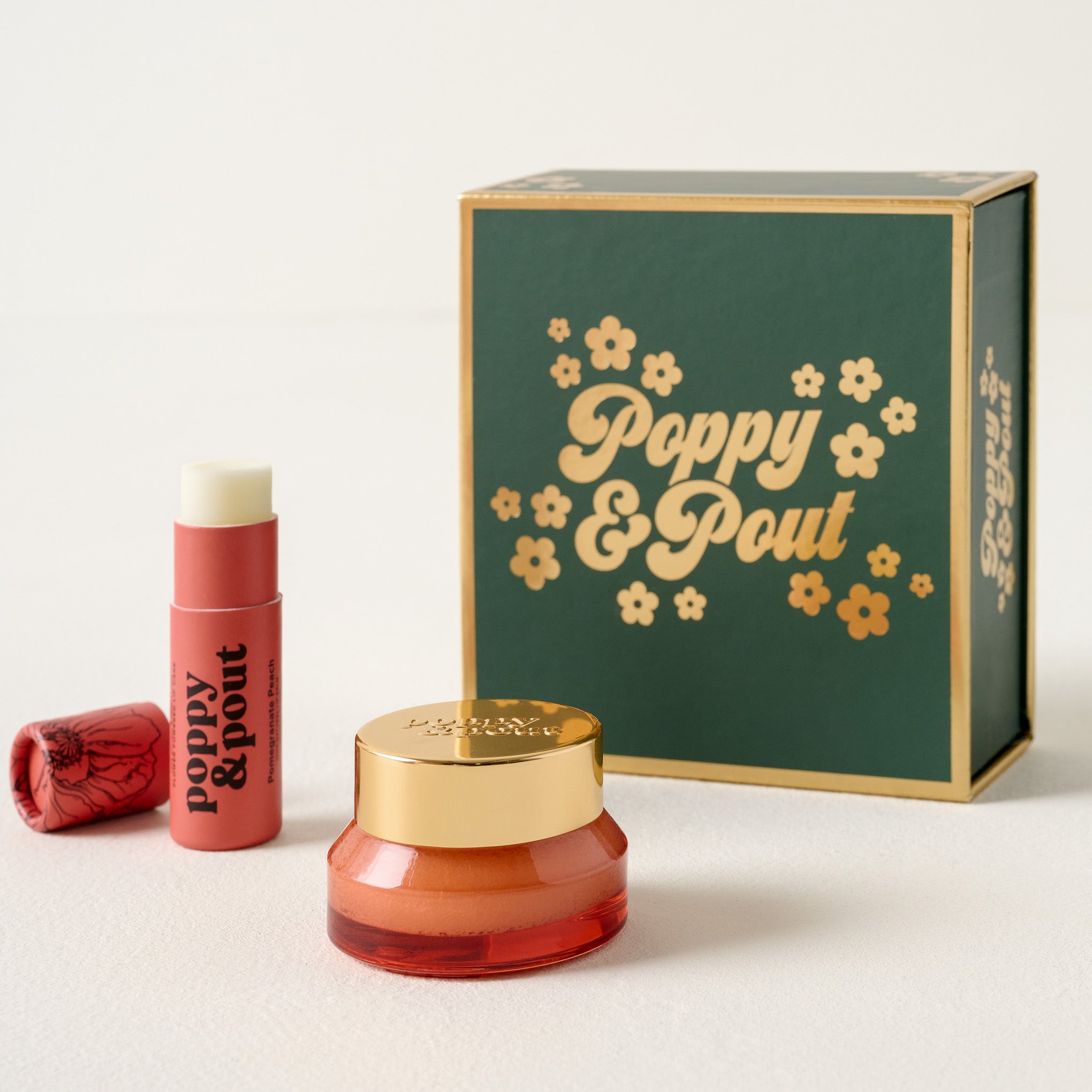 Poppy and Pout Lip Care Duo Set - Pomegranate Peach $24.90