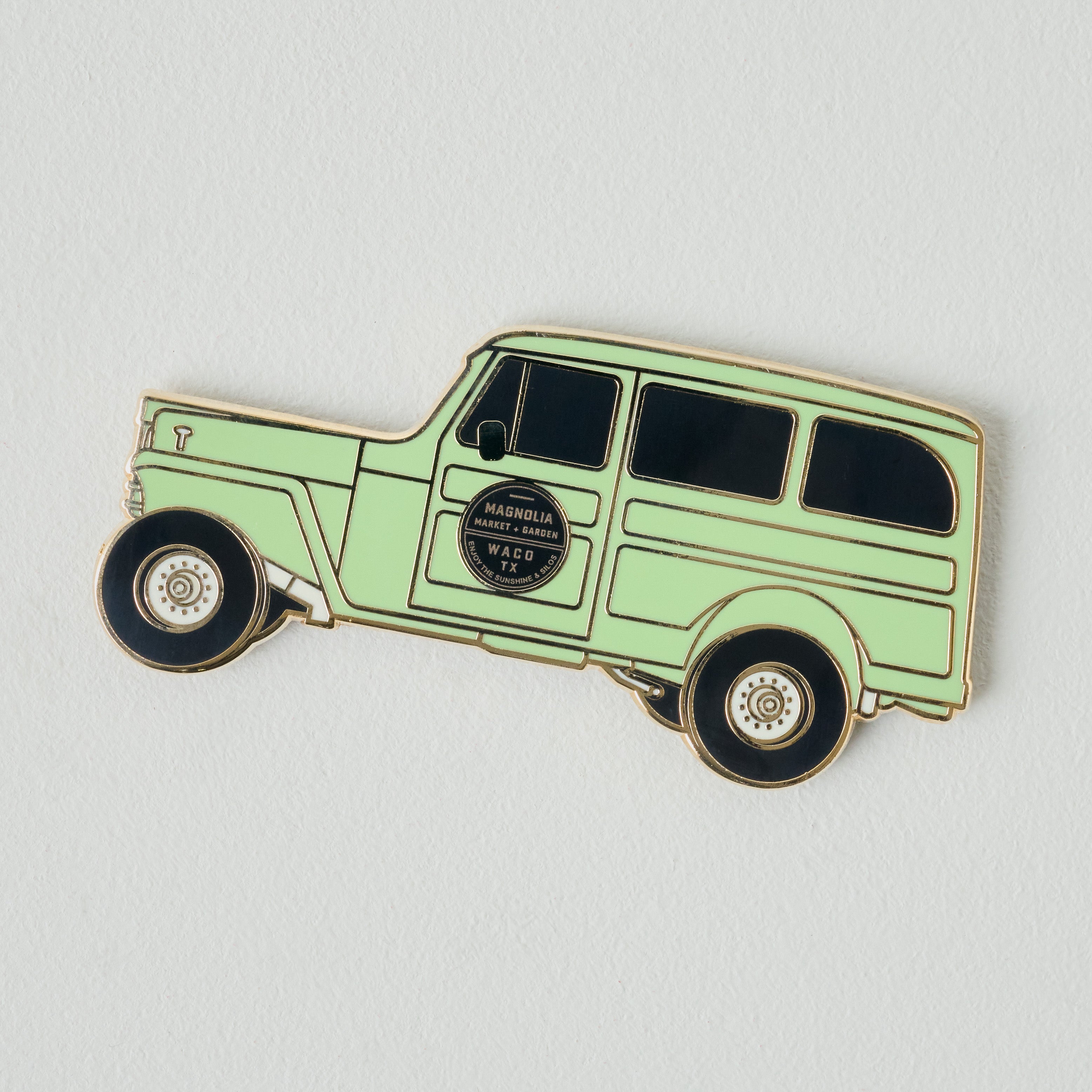 Green Jeep Colored Enamel Magnet