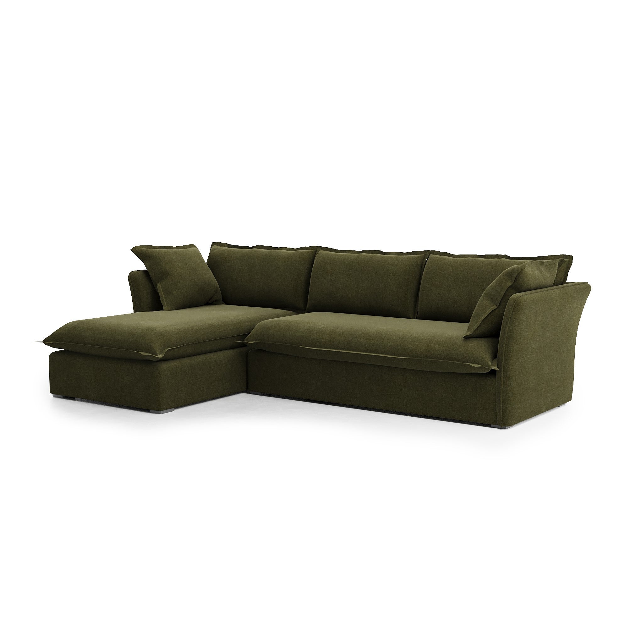 Sunday 2 Piece Sectional forest velvet left chaise