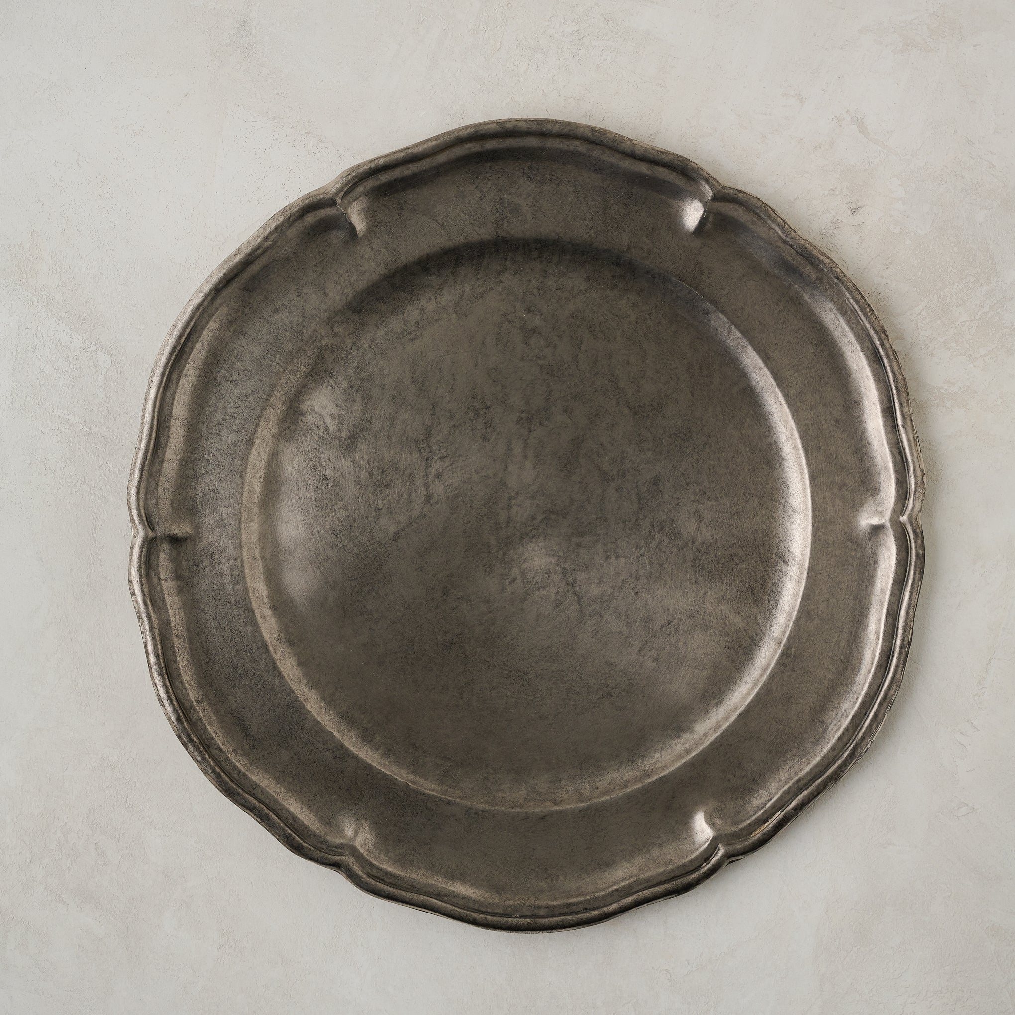 Vintage-Inspired Pewter Charger $28.00