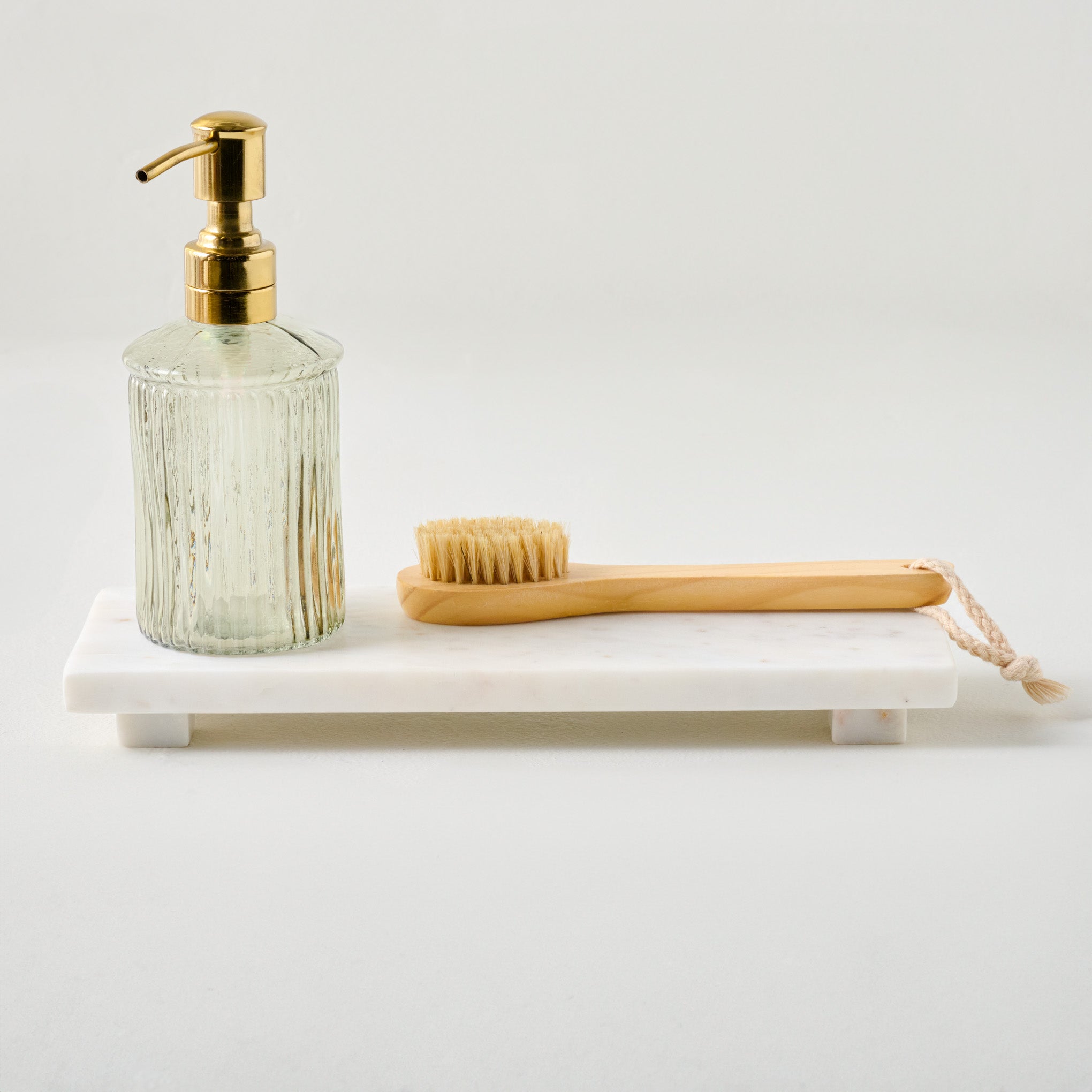 Marble Vanity Riser shown with accessories