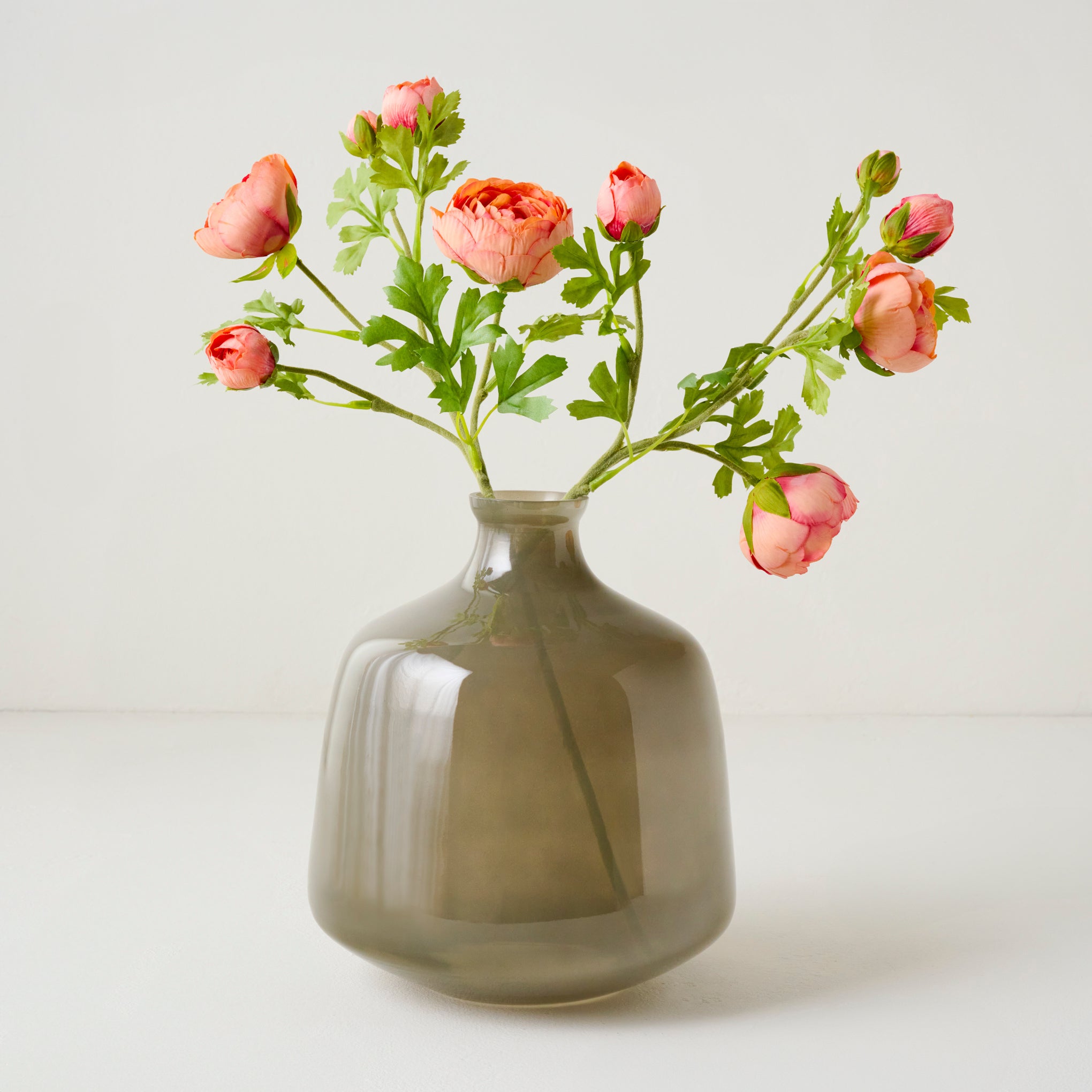 Seagrass Blown Vase shown with florals $40.00