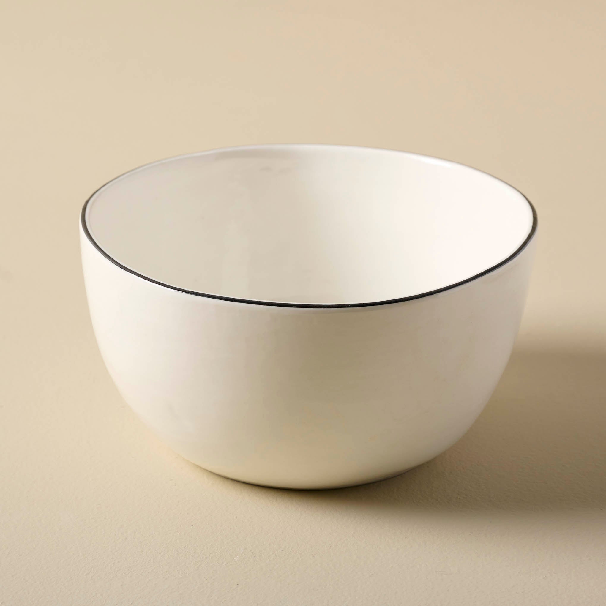 Magnolia Black Rim Ceramic Bowl